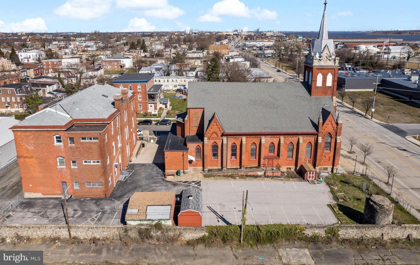 Two buildings, a School and Church with a parking lot, ready for your imagination, development, and/or rejuvenation.  This is a rare opportunity in an excellent location not far from Subaru Park. 
The school is approximately 45x80. It has 4 levels including the basement. The first floor has a kitchen and cafeteria. The 2nd and third floors were used as classrooms.
The church is approximately 100 x 50 and has 2 levels, including the basement that was previously used to hold supplies. The church now has fire damage due to an electrical fire that broke out. A cellphone tower lease has also been secured on the exterior of the Church, this will take up no interior space, and will bring in 25-30k annually. Details of the cellphone tower lease will only be available after proof of funds is provided.  The lease will be included with the sale or sold separately.