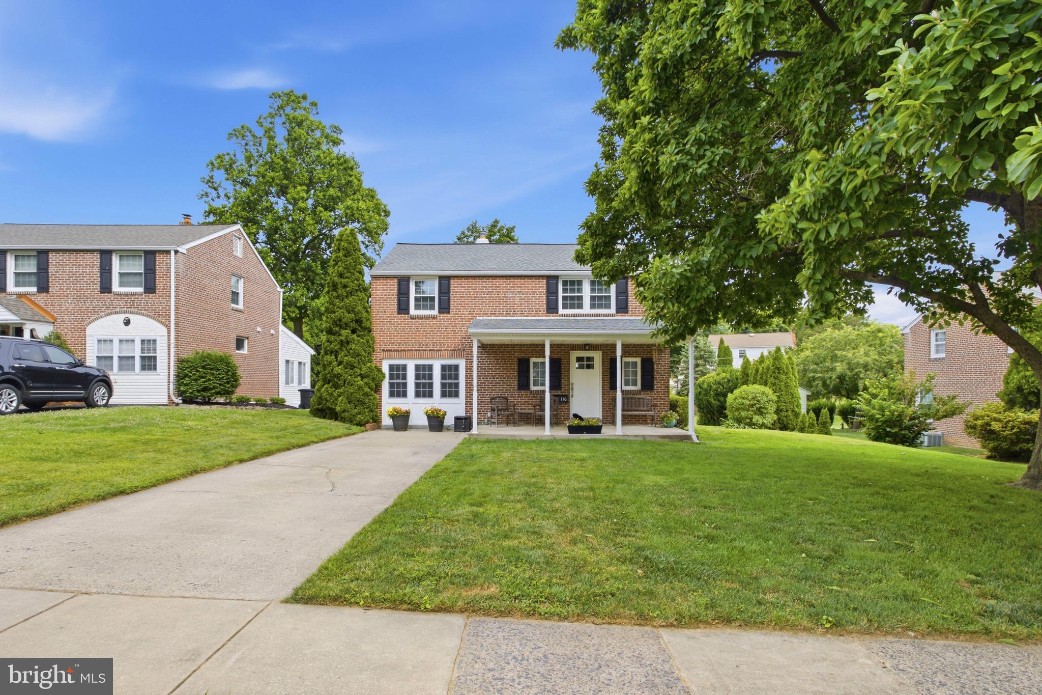Welcome to 116 Plymouth Rd Springfield Pa., Absolutely One of Delco's Finest.  Located in the Desirable Rolling Green Section of Town, This Expanded Brick Colonial with Impressive Family Room Addition is Sure to Impress!  First Floor Featuring: Welcoming Covered Front Porch, Formal Living Room, Open Concept Kitchen & Dining Room Combo, First Floor Office / Flex Space, 20x23 Family Room Addition w/ Vaulted Ceilings & Fireplace, Powder Room, Laundry & Mudroom. 2nd Floor Features: Three Generously Sized Bedrooms & Updated Center Hall Bathroom.  Lower Level:  Partially Finished w/ Additional Living Space Storage & Utility Room.  Upgrades & Extras Include: Private Driveway, Covered Porch, Incredible Custom Back Deck with Hot Tub, Fantastic Yard with Storage Shed, Massive Addition w/ Bonus 2nd Basement / Workshop Underneath (2012), New Bathroom (2026), Updated Flooring & Paint 200 Amp Electric, New Hot Water Htr. (2022), New Roof on Main House (2026), Walking Distance to Schools, Parks & Shopping.  Minutes to I476, I95, Rt.1, Rt.3 & Public Transportation.  Centrally located in the heart of Delco, makes this home is a must-see!  Call & Schedule Your Tour Today!