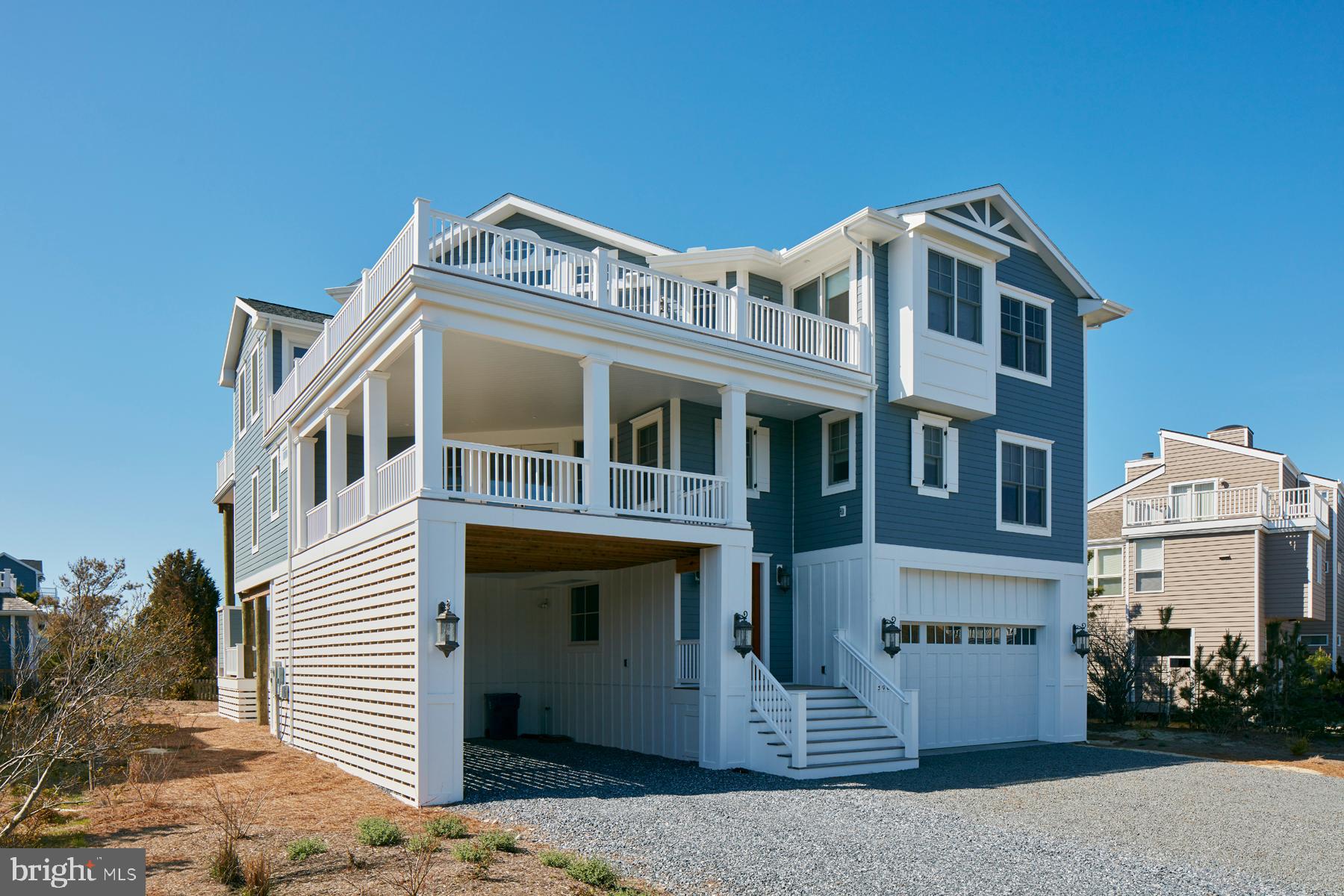 WELCOME TO SURF WATCH! Custom built by one of Bethany Beach’s favorite builders, this breathtaking home boasts fantastic ocean views, en-suite bathrooms in every bedroom, a spacious garage (703 square feet), elevator, and screened-in porch (288 square feet) which is perfect for dining and relaxation! First-floor highlights include two outdoor showers, a mudroom with washer and dryer, and a large storage room. The second floor was designed to keep your guests comfortable and features an open living space along with four guest bedrooms: a second primary bedroom, two queen-sized bedrooms, and a bedroom with twin beds—all four with en-suite bathrooms. Moreover, the second-floor office has a barn door and could easily be converted into an additional bedroom. The third floor incorporates the home’s main living space and features a light-filled living room, an open dining area, an expansive primary bedroom with deck access and ocean views, and a kitchen with stainless-steel appliances and oversized butler’s pantry that includes both a barn sink and a second washer/dryer set. This spacious home offers 5,876 total square feet of living space and 1,853 square feet of deck space. Furniture will convey with exceptions, and the jet skis in the garage are available for $15,000. Conveyance exceptions include both the entry and third-floor coffee tables, the JURA coffee maker, and all clothes, fishing equipment, and personal items. Schedule your tour of this magnificent home today!