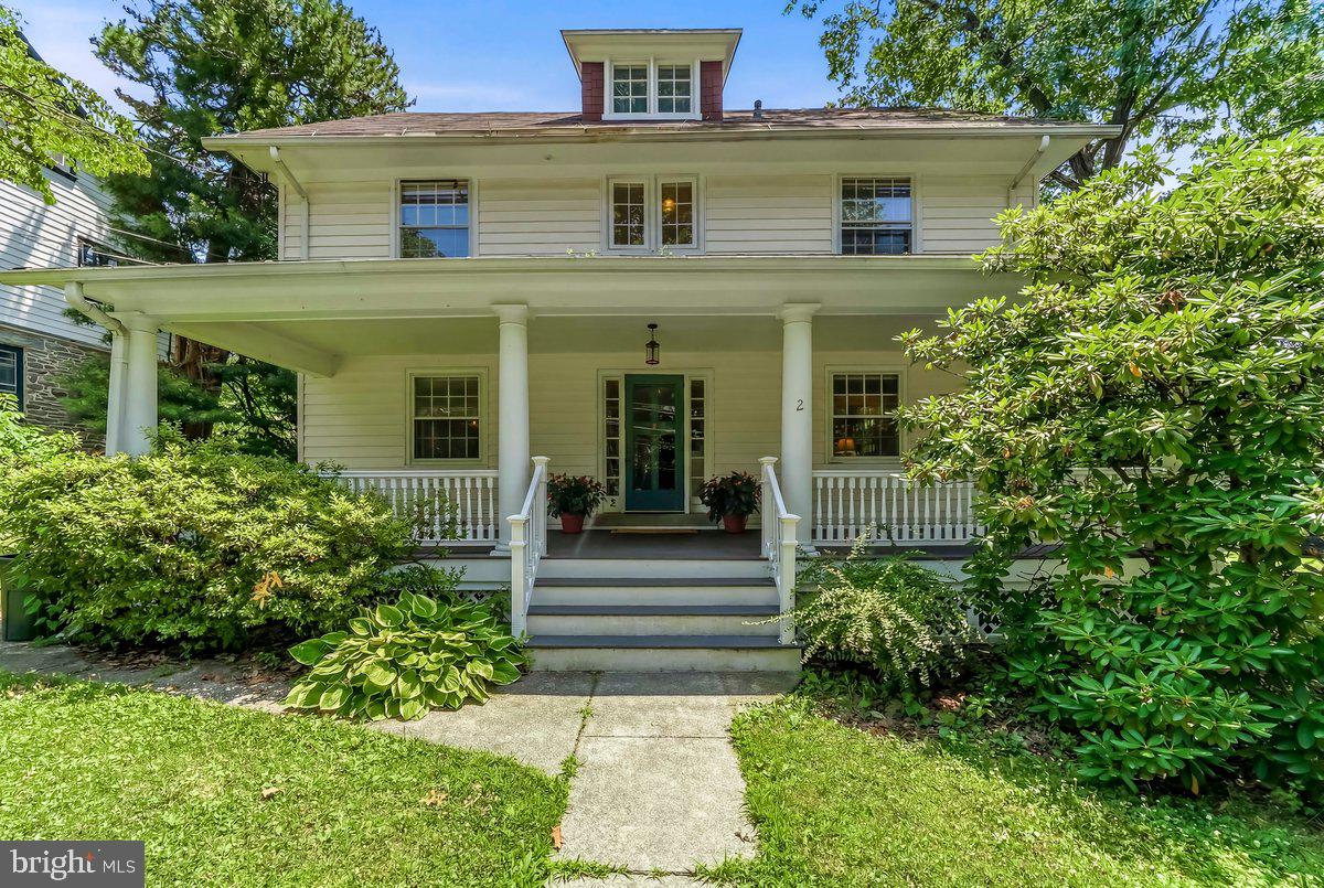 OPEN HOUSE SUNDAY JULY 12 from 12-2!!!
Looking to live in a CHARMING SINGLE FAMILY HOME  in the MAGICAL COMMUNITY of NARBERTH PA on the MAIN LINE?  Looking to enroll in the AWARD WINNING LOWER MERION SCHOOL DISTRICT for 2026?  Here is your Ultra-rare opportunity!!!!  Perched high with serene views of nature and on a corner lot in one of the Main Line’s most sought-after WALKABLE neighborhoods —this freshly painted gracious 3-story Center Hall Colonial is Elegant and Timeless and offers 5-bedrooms, 2.5-baths and is filled with original character and details: tall ceilings, dramatic flared staircase with windowed landing, original hardwood floors, artisan built-ins, deep-set windows, wainscoting, moldings, wide baseboards, crystal doorknobs, and a beautiful circular flow ideal for entertaining. The sun-drenched first floor features a grand foyer, oversized living room with gas fireplace and built-ins, formal dining room, cozy office nook w/ big window, updated kitchen with stainless appliances, pantry/mudroom, and powder room. Step outside to a private fenced yard (with HOT TUB), plus a fabulous recently covered trex front porch perfect for enjoying a glass of wine, reading or watching neighbors pass by and just relaxing!!!  The attached garage and private driveway provide convenient off-street parking. The second and third floors offer flexibility in living with  five spacious bedrooms including a generous primary suite, full tiled hall bath with Tub/Shower and a classic clawfoot soaking tub on the 3rd floor. The unfinished basement (can be finished to provide additional living space -- gym, playroom, media room) and currently offers full laundry, generous storage and utilities.  Ready for the next lucky buyer who wants to live in the incredible Narberth community and the award-winning Lower Merion School District. Walkable to Narberth Town Center — train, restaurants, boutiques, library and park — and also an easy walk to Wynnewood Whole Foods, Starbucks and the Wynnewood train. Great bones, rare scale, tremendous upside -- do not wait!
