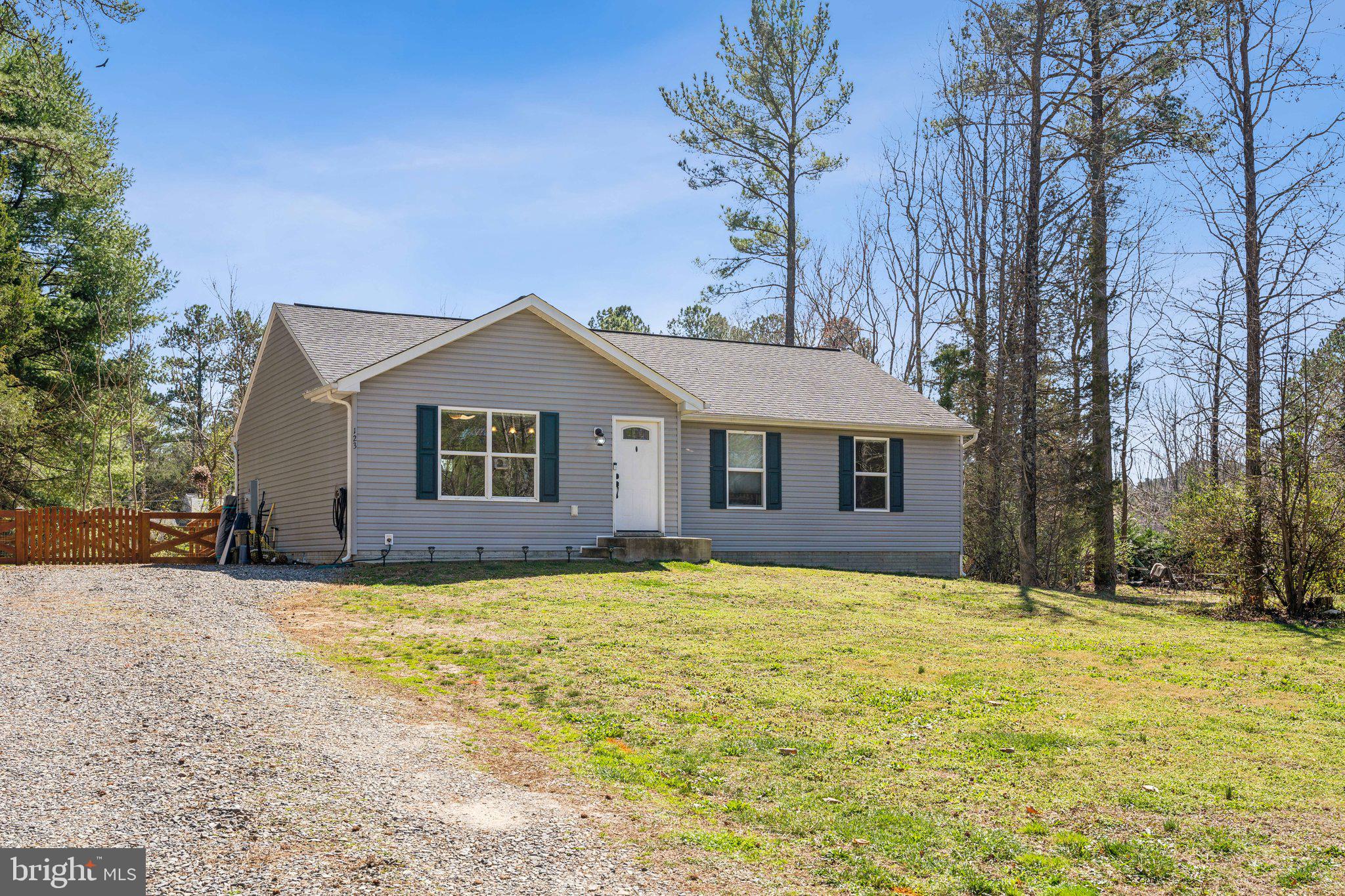 Back on the market at no fault of the seller!! Don't miss this opportunity to own a great home!

This stunning 3-bedroom, 2-bath home offers over 1,300 sq. ft. of bright, open living space on just over a quarter acre. The spacious floor plan is filled with natural light, showcasing an upgraded kitchen with granite countertops, stainless steel appliances, and soft-close cabinets. Fresh paint (2022) adds a modern touch throughout, except for the cozy baby’s room. Additional features include a smart thermostat and a large insulated crawl space for extra storage. The expansive fenced backyard (installed in 2023, $7K) is perfect for pets and outdoor enjoyment. Ideally located near Little Beach Park, residents can enjoy swimming, relaxation, and the best of lakeside living!

Lake Caroline is a gated community in Ruther Glen, VA, featuring over 1,000 homes nestled around a pristine 277-acre lake. With 10 miles of tree-lined shoreline, the lake offers swimming, boating, and fishing, fed by natural springs and Stevens Mill Run. Residents enjoy year-round amenities, including a pool, tennis and pickleball courts, a clubhouse, two beaches, multiple recreation areas, and 24/7 security.