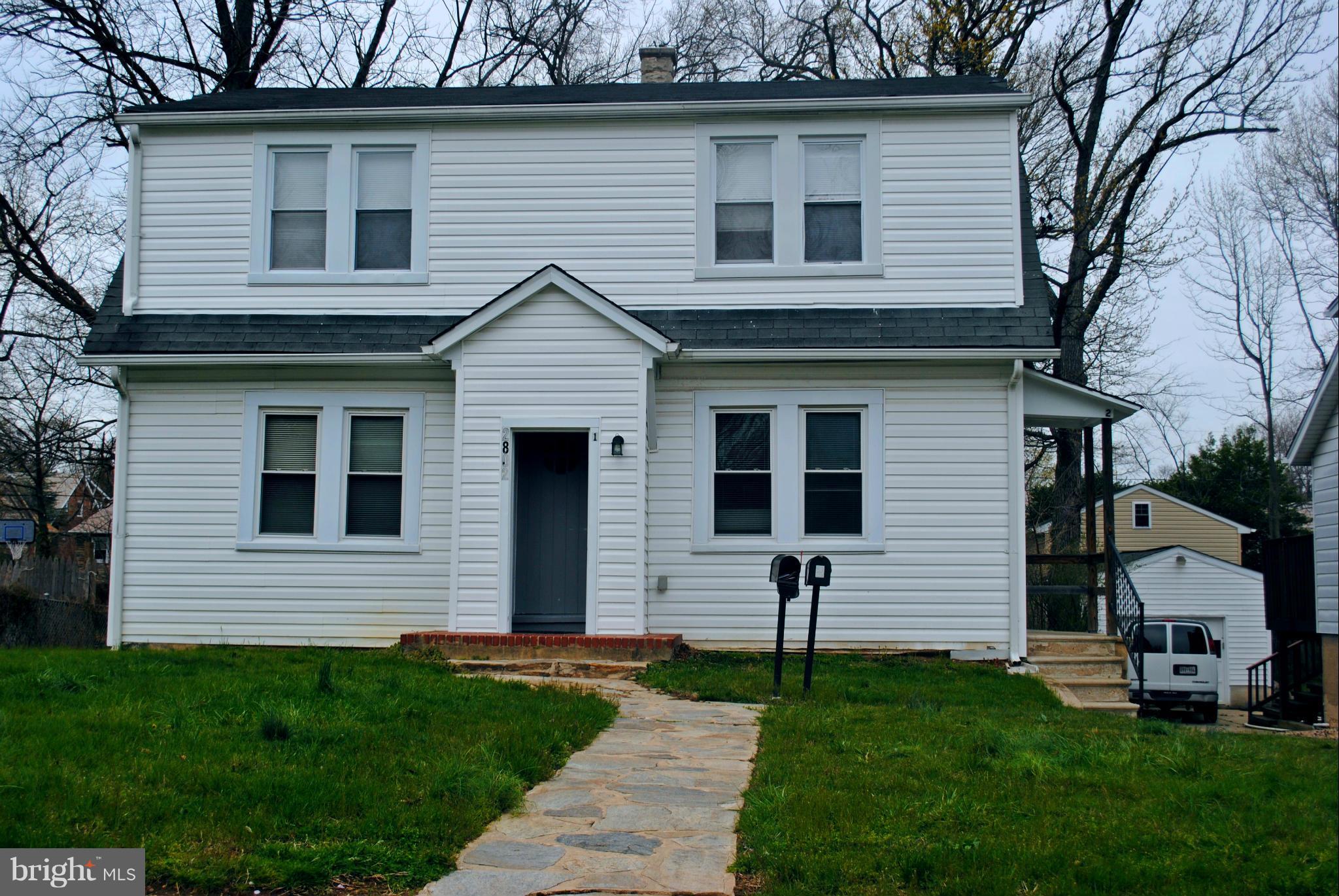 First floor unit for lease! Includes first floor with two bedrooms, bathroom, kitchen, living room, separate dining room, and basement with finished family room. Private laundry on site. Freshly painted and new carpet; large rear deck overlooks huge backyard. Central A/C & Heat. Street parking; no smokers, pets, or vouchers.
