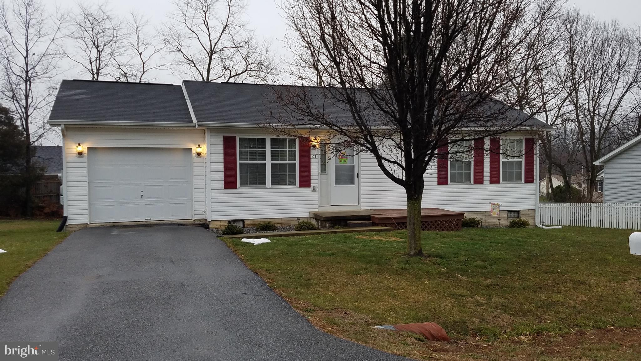 Nice home located in a quiet neighborhood. Close to shopping and commuter routes. Easy one level living, convenient for first time home buyers and for those who are looking to down size. Two bedrooms and one remodeled bath. Nice size back yard with deck off rear of house. Attached one car garage. Washer and Dryer convey.