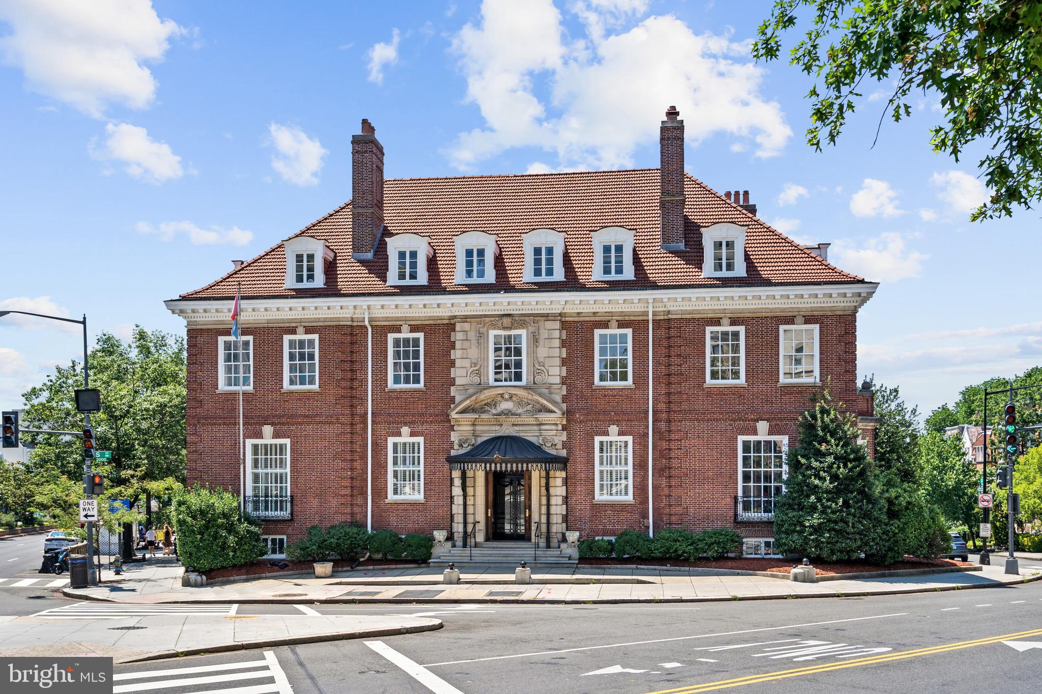 A rare opportunity to own one of Washington’s magnificent Georgian revival mansions. Jewett House, as it is known, was built within close proximity to other stately residences in Kalorama and Embassy Row. The generously scaled rooms are stunning with high ceilings, detailed moldings, and oversized windows. The elegant three-story residence was constructed with detailed brick and limestone and an impressive clay tile roof. Previously used as a grand residence for sophisticated entertaining, the building is configured with offices, conference rooms, and a substantial boardroom. The mixed-use zoning could allow for numerous residential and commercial uses such as; a residence and family office, a Think Tank with housing for guests or patrons, or a diplomatic residence with offices. 
The main entrance is located at 2040 S Street. The annex and commercial entrances are at 1742 Connecticut Ave and 1737 21st Street.

An opportunity rarely available in Washington, D.C.