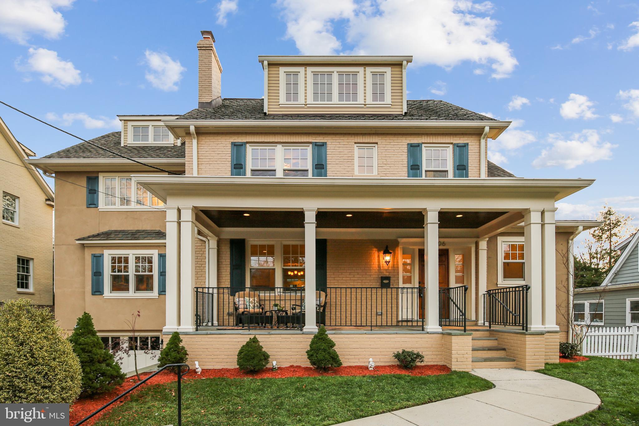 Welcome to this beautiful, transformed colonial-style craftsman home in the coveted Somerset ES and BCC HS District! Just blocks from the city line, this picturesque property is in turn-key condition! An expansive addition in 2010 provided a modern floor plan, featuring 5BR/4.5BA and room for 2 home offices. The home has just been refreshed including newly refinished HW floors, new interior paint from top to bottom, a newly painted exterior & more.  Great curb appeal starts with the large front porch! Step inside the main level which features a formal living room w/wood burning FP, a spacious gourmet kitchen w/Viking & Sub Zero professional appliances, an extra large kitchen island & table space too. There's a light-filled formal dining room, as well as a wonderful family room w/gas FP & great built-ins. The second level features an owner's suite w/3 spacious closets, as well as a spa-like bath w/dual vanity, separate shower & soaking tub. Three additional bedrooms and another full bath complete the 2nd level.  Continue to the finished 3rd level to find a super light-filled loft in addition to a home office or additional BR.  The lower level of this home offers a fifth bedroom, full bath, recreation room, laundry room and a mud room leading to the oversized garage, which has painted floors and built-in shelving too. The driveway has room for two additional cars.  There's also a fenced backyard and as an added bonus, this home is just a few blocks from the amazing Norwood Park! This park features two playgrounds, five tennis courts, lighted basketball courts, two softball fields, a soccer/football overlay field, a soccer overlay field, and two park activity buildings.  Chevy Chase living doesn't get much better! Come see for yourself, and make this your new home for the new year!