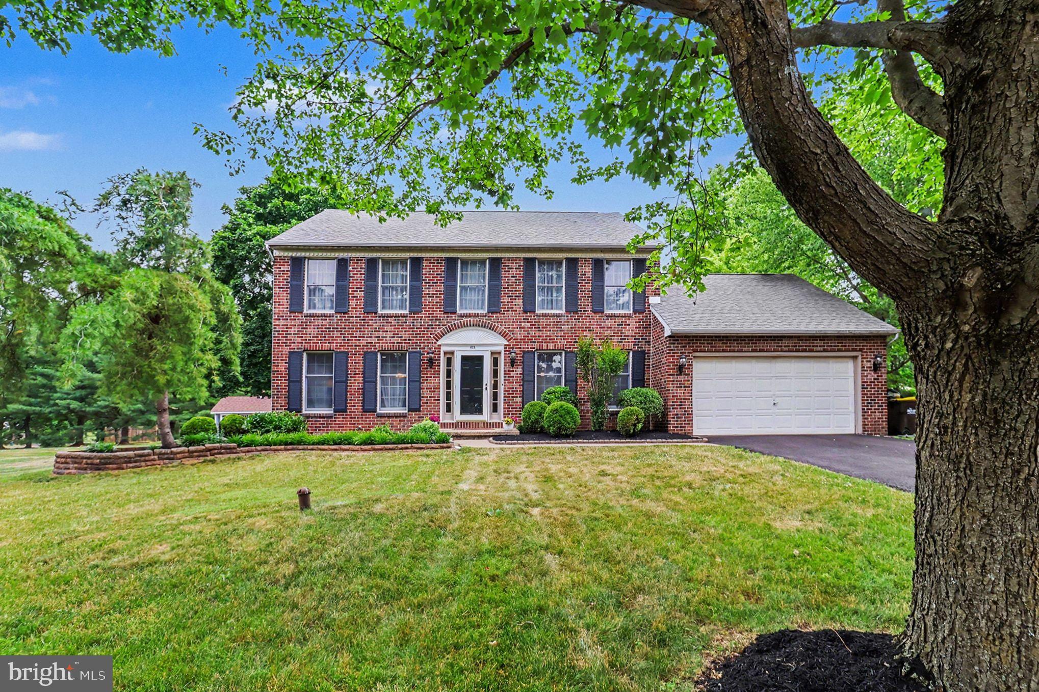 Welcome to this beautifully maintained 4-bedroom, 2.5-bath brick-front Colonial, ideally situated on a quiet cul-de-sac in the highly desirable Gristmill Run community of Towamencin Township, within the award-winning North Penn School District.
Step inside to discover a thoughtfully designed floor plan featuring a spacious eat-in kitchen with solid wood cabinetry, Corian countertops, stainless steel appliances, durable Cortech flooring, a large center island, and a sunny breakfast area. The kitchen opens seamlessly to the inviting family room, highlighted by more upgraded flooring, a vaulted ceiling, and a raised brick wood-burning fireplace. Sliding doors provide easy access to the rear deck, creating the perfect space for indoor-outdoor living.
The formal dining room is ideal for entertaining, featuring hardwood floors, crown molding, chair rail accents, and ample room for large gatherings. A generously sized formal living room offers versatility as a sitting room, playroom, or home office. An additional bonus room at the rear of the home provides even more flexibility and would make an excellent private office, den, or hobby space. Completing the main level are a convenient powder room and an oversized mudroom/laundry area.
Upstairs, you'll find three spacious secondary bedrooms, tastefully updated full hall bath, and an impressive primary suite. The primary bedroom comfortably accommodates a king-size bed and features a walk-in closet and a beautifully updated en-suite bath with granite countertops, double vanities, a tiled stall shower, recessed lighting, and tile flooring.
The finished lower level expands your living space with a large family/media room featuring upgraded flooring, custom built-in shelving, a separate exercise or play area, and a generous storage room.
Outside, enjoy a large rear deck overlooking a beautiful backyard, perfect for relaxing, entertaining, or outdoor activities. Gristmill Run is a friendly neighborhood with sidewalks throughout, ideal for walking, jogging, and enjoying the community atmosphere.
Conveniently located just minutes from the Northeast Extension of the Pennsylvania Turnpike, as well as shopping, dining, and everyday conveniences, this exceptional home offers the perfect blend of comfort, style, and location.
Don't miss this outstanding opportunity to make this beautiful home your own!