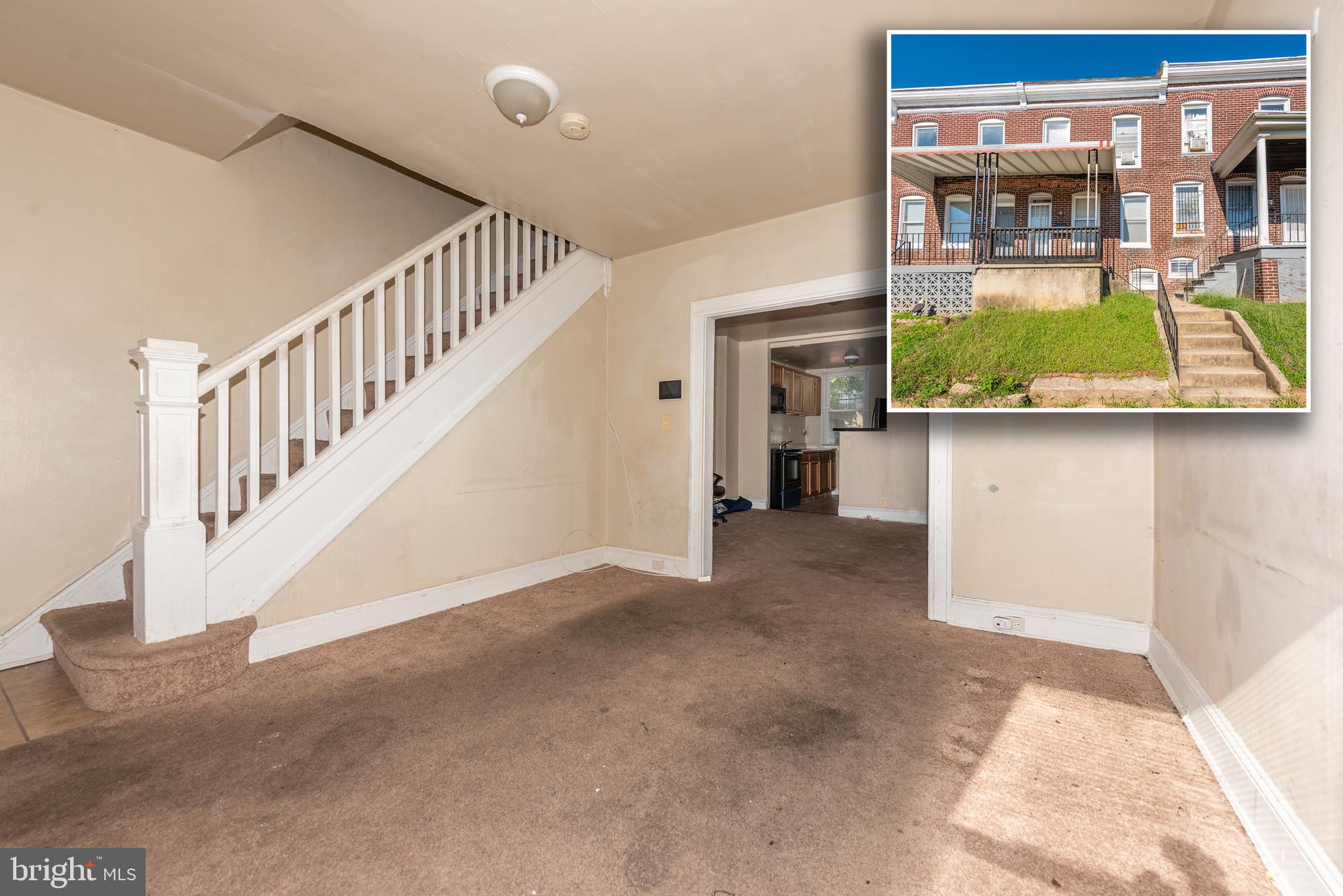 PRICED TO SELL!  TURN KEY PORCH FRONT ROWHOME WITH LARGE ROOM SIZES!  Main level with a spacious living room, separate dining room, and kitchen, upper level with 2 large bedrooms and 1 full bath, a full basement for storage, and a rear yard.  Perfect opportunity for an investor looking to add to their rental portfolio.  Sold As-Is!  Property is part of a bankruptcy and will require third party approval.

This is a bankruptcy sale and the list price  has been approved by the court.  
List price is firm.