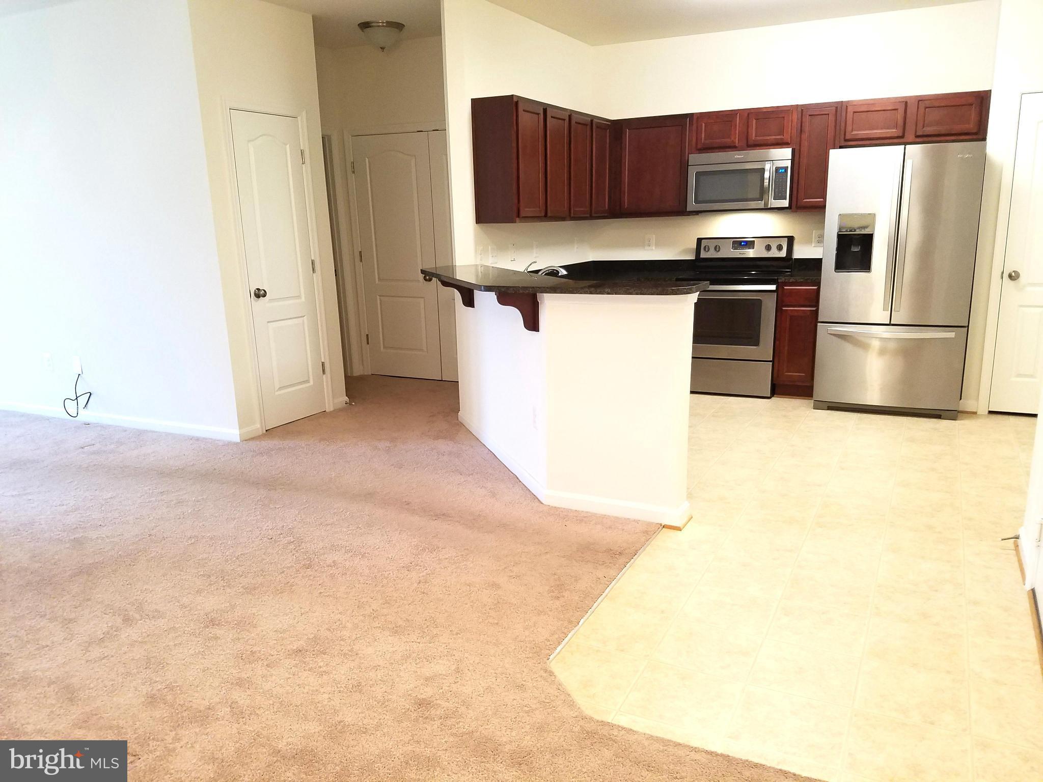 Wonderful Two Bedroom, Two Full Bath Condo on Main Level. Bright Kitchen has Gleaming Granite and Stainless Appliances.  Master Bedroom has Walk-in Closet and Attached Master Bath. Full Size Washer and Dryer convey. Slider in Living Rm leads out to Grassy Area.  One Car Garage conveys and is located only steps away. Maintenance Free Living in a Quiet Community close to Shopping and Movie Theater.