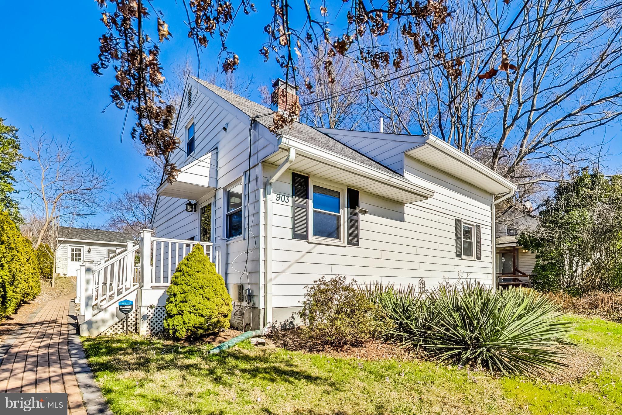 Welcome to your new home in the charming Cape Cod style nestled in the highly sought-after Ballantrae neighborhood! Situated just a block away from the serene Sligo Creek Park and Trails, and mere minutes from the Forest Glen Metro, this property offers both tranquility and convenience. With easy access to Downtown Silver Spring, DC, NIH, and the Beltway/I-95, you'll find yourself seamlessly connected to all the amenities of city living.

Step inside to discover the warm and inviting main level, featuring two bedrooms including a primary bedroom complete with closets and armoires equipped with automatic lighting for added convenience. The living room is bathed in natural light, accentuating the cozy ambiance created by the wood-burning fireplace flanked by built-in shelving. The eat-in kitchen is a chef's delight, boasting a SmartThings 5 burner-gas range, Bosch SilencePlus 50 dBA dishwasher, soft-close cherry cabinets illuminated by under-cabinet lighting, and elegant granite countertops and a brand new refrigerator.

Upstairs, you'll find two additional bedrooms with ample storage space and a second full bath, as well as a full-size, Smart Washer/Dryer for added convenience. Outside, the spacious backyard beckons with a studio featuring internet and electrical service, perfect for a home office, library, or personal yoga retreat. Additionally, a mini playhouse/finished shed provides even more versatility to this outdoor space.

At the end of the driveway awaits a generously-sized detached garage, providing plenty of storage for vehicles and outdoor equipment. The expansive wrap-around Trex deck offers the ideal setting for outdoor gatherings or simply enjoying the tranquility of your surroundings.

Don't miss this opportunity to make this charming Cape Cod your own and experience the perfect blend of comfort, convenience, and outdoor living. Welcome home!
