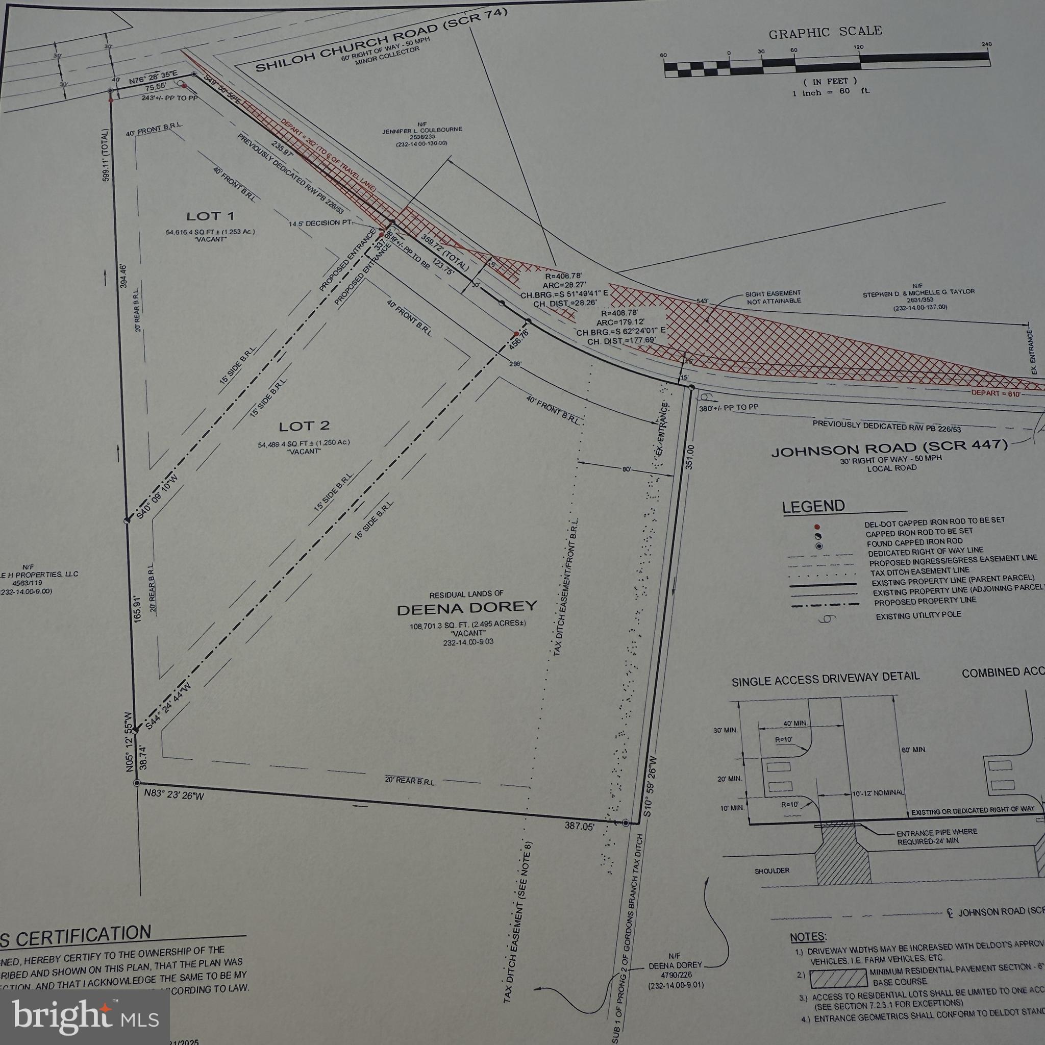 Lot has been re-surveyed and is now 2.59 acres.  Build your dream home on this beautiful lot.  This would be a great location for a barndominium and a pole barn. Clear, flat lot. Lots are approximately 15 minutes from Millsboro. Property markers have been placed.  Site evaluation on file.