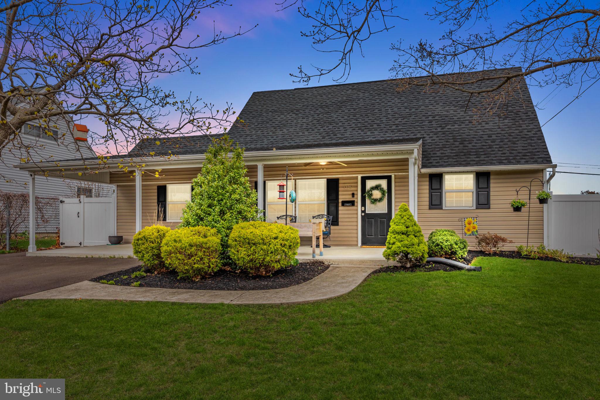 ******OFFERS RECEIVED!!! ALL OFFERS DUE BY  7PM Monday 4/7/25********

Welcome to 118 Plumtree Rd! If you're looking for a move-in-ready home with updates galore, attention to detail, craftsmanship and meticulously maintained, this property is a must-see!  Beautifully remodeled in 2015, this property offers just under 2,000 sq. ft. of living space, featuring 4 bedrooms, 2 full baths, a stunning kitchen, and a double driveway, extra attic space over family room with easy access to central AC unit. 
The home boasts a large front porch with dual ceiling fans to enjoy your morning coffee. As you walk inside, you'll find an open floor plan with mahogany laminate flooring, crown molding, beautiful mill work, recessed lighting, and ceiling fans throughout. The spacious living room  flows into a formal dining room, and the laundry room offers top-of-the-line washer/dryer and a utility sink.
The upgraded kitchen is a chef's dream, with granite countertops, cherry Shaker cabinets, subway tile backsplash, a 5-burner glass top convection oven, built-in microwave, and newer stainless steel appliances,- dishwasher updated 2024. 
The bright sunroom/family room features French doors that lead to a newer cement patio with a pergola, a private backyard with a 6' PVC fence, a shed,  fire pit and a perfectly placed playset for the little ones. Two bedrooms, and a full bath with a glass shower enclosure, tile-surround walk in shower complete the first floor.
Upstairs, the large master bedroom offers ceiling fans and plenty of closet space. Just across the hall, there’s another full bath with a ceramic tile tub surround and bedroom with a large window. Additional upgrades in the last  10 years include 3-dimensional shingles, 200-amp electrical service, new plumbing, vinyl windows, siding, a new three-dimensional roof, and a double driveway. A new sewer line and clean out was also installed in 2021.  Newer mechanicals, including a 14 SEER, 3-ton Amana heat pump (lifetime warranty), Two 65" flat screen TV's 2019' are included with the sale perfectly mounted no show wires !!  This gem is truly move-in ready. 
Conveniently located to shopping and resturants, commute is a breeze with major highways : Rt 413 and I-95, 295, PA/NJ Turnpike, & commuter rail line less than 4 miles away. Make your appt. today!