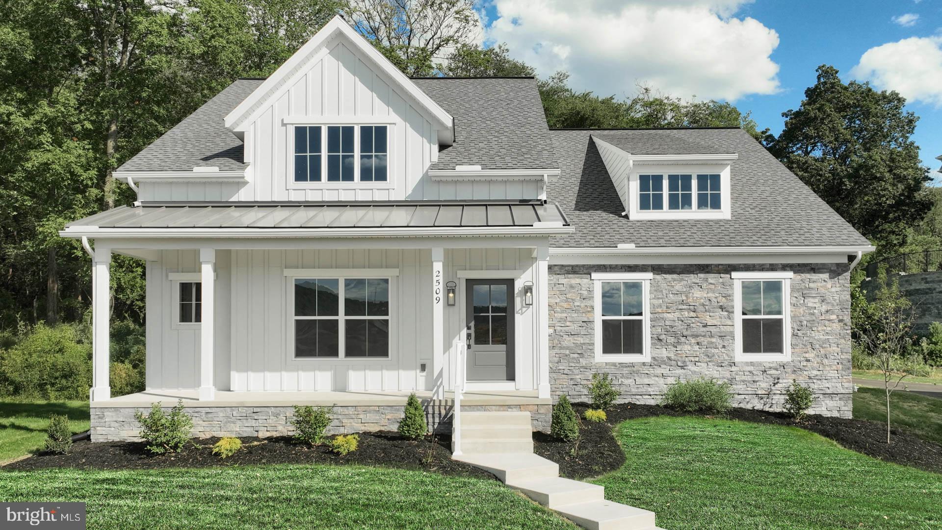 This charming 2-story home with a welcoming front porch includes a 2-car, side-load garage, a first-floor owner's suite, and an unfinished basement. The garage opens to a mudroom entry with a built-in bench and coat hooks. To the front of the home is a carpeted flex room that can be used as a study, living room, or other versatile space. Stylish vinyl plank flooring flows from the foyer to the open kitchen, dining, and living room. The kitchen is well-appointed with stainless steel appliances, quartz countertops with a tile backsplash, and a large center island. A cozy fireplace with a stone surround warms the living room that also offers access to the rear patio. To the right of the home, the owner’s suite boasts an expansive closet and a private bathroom with a double bowl vanity and tile shower. On the second floor, two bedrooms, a full bathroom, and loft make the perfect space for kids or out of town guests. The community features 19 acres of green space, walkability to restaurants, community events, etc. and is convenient to Harrisburg, Hershey, and major highways. (The floor plan shown represents the standard layout for this home plan. Actual layout, features, and options may vary. Construction plans take precedence over artwork. Please see the Community Sales Manager for details.)
