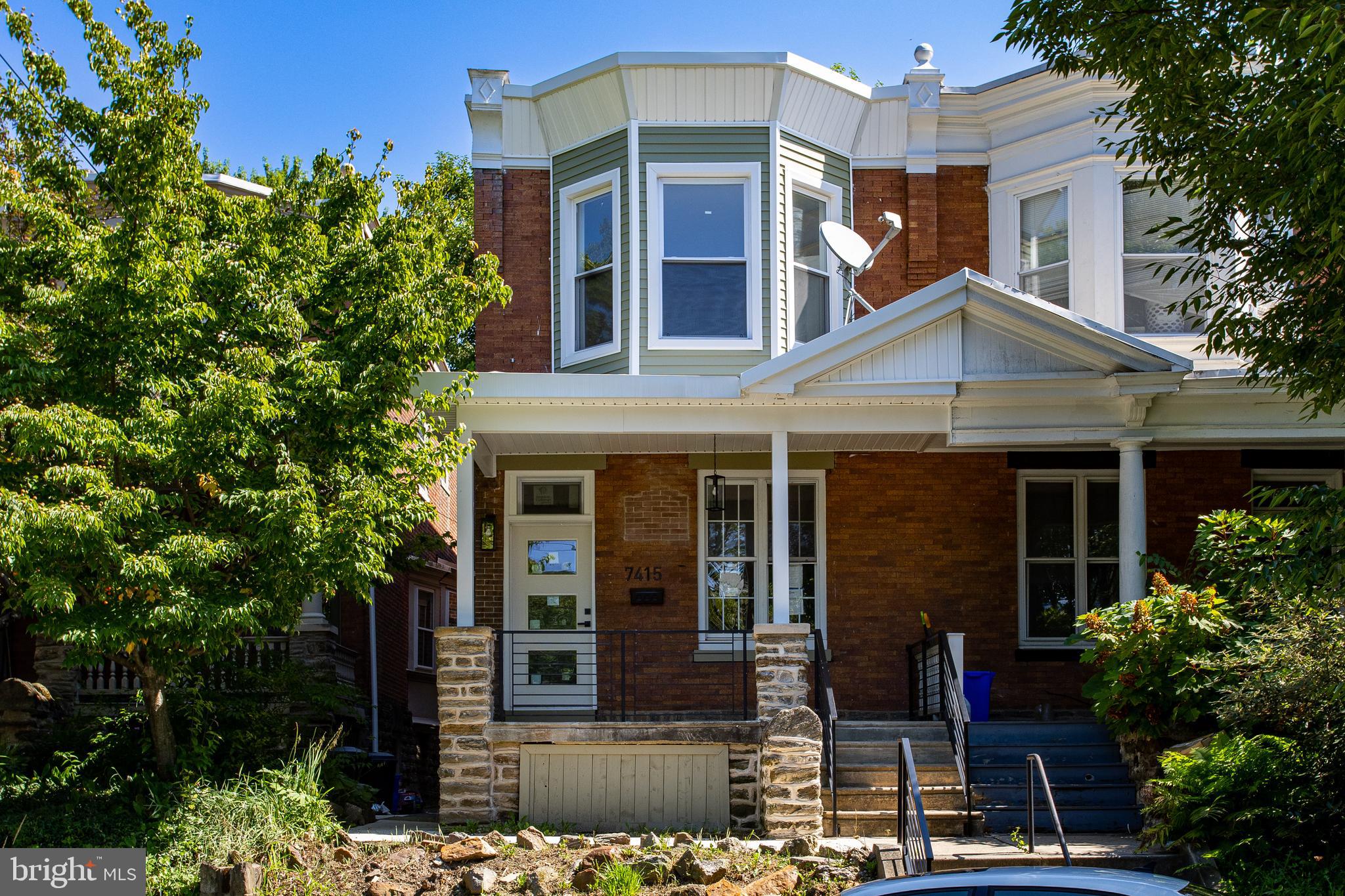 Welcome to a beautiful, newly remodeled home at 7415 Sprague St in the Upper East End of Mt. Airy. This home is set in a twin in a trendy and highly demanded area in Mt Airy. This location is perfect: on a quiet and popular block, rich with its lush greenery and old trees, and with its carefully maintained landscaping. The home is located a few steps away from the Mt. Airy train station. Its location is perfect for morning commuters. You are just a train ride away from Temple University, Center City, and the UPenn area. This home boasts space, utility, and contemporary design solutions. The first floor retains an open space design that gives its homeowner ample possibilities to shape and furnish it according to their needs. The kitchen space is defined by a long island with quartz countertops that contain plenty of cabinetry for your cooking needs. It hides the wine fridge, air dryer, and shelves. The cabinetry is designed in the European style, emphasizing simplicity, function, and high aesthetics. The backsplash is a stone plate sized to the top of the wall. The kitchen has modern stainless steel appliances, a gas stove, and a dishwasher. The main bedroom is located on the second floor in a master suite setting, with large closets and a bathroom shower. It impeccably follows the same principles of the home’s contemporary interior design and functionality. Another full bathroom is located in the second-floor hallway. It has a bateau tub, beautifully complementing the color and choice of tiles and faucets. The other two bedrooms boast a sense of space and comfort. Both floors are finished with high-quality engineered wood, pleasantly fitting the color pattern throughout the house. The basement is fully finished with an HVAC room and a full laundry room. The homeowners can design it according to their preferences: office space, storage space, or a living room with potential for entertainment and play. The backyard provides a huge potential for gardening, patio, or grilling. The home is virtually staged and indicates its fantastic potential. All offers will be considered.