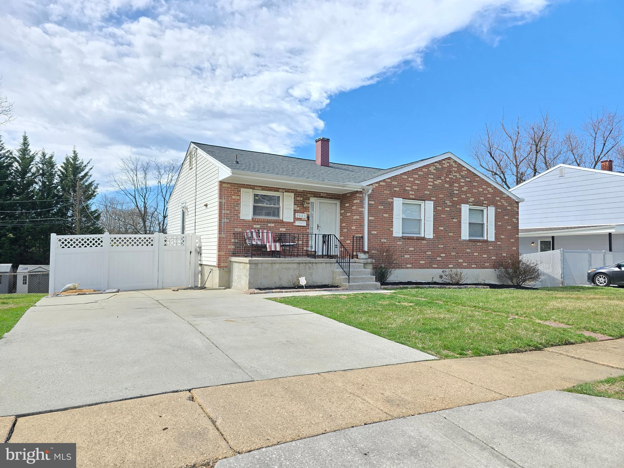 MULTIPLE OFFERS. HIGHEST AND BEST DUE 5PM THURSDAY APRIL 3RD. Welcome to this stunning entertainment haven in the desirable Woodgate/Randallstown area. This home is truly an oasis you won’t want to leave, designed for hosting guests and making every gathering memorable. From the expansive 3-car driveway to the massive fenced backyard, no detail was overlooked in creating the perfect space.

Step through the front porch into a welcoming foyer with plenty of coat closet space. Just off the foyer, you'll find a spacious kitchen featuring ample cabinet storage, sleek stainless steel appliances, recessed lighting, and elegant quartz countertops. The kitchen seamlessly flows into the large dining room, which opens into the bright and airy living room, offering wide windows that bathe the space in natural light.

The home boasts three generously sized bedrooms, including the primary suite, which offers a private full bath with a tub and double closets. Hardwood floors flow throughout the living room, dining room, and bedrooms, adding warmth and character.

The lower level provides even more space, with a large family or rec room, an office/workspace, an additional potential bedroom, grand fireplace for cozy winter nights, laundry room, and plenty of storage. Step outside to an enclosed patio leading to the grand, flat, fenced backyard—ideal for entertaining or relaxing in peace.

New roof and gutters were installed in 2019. Attic insulated in 2020.  Don’t miss out on this incredible home! Call to schedule your showing today! Sold AS-IS