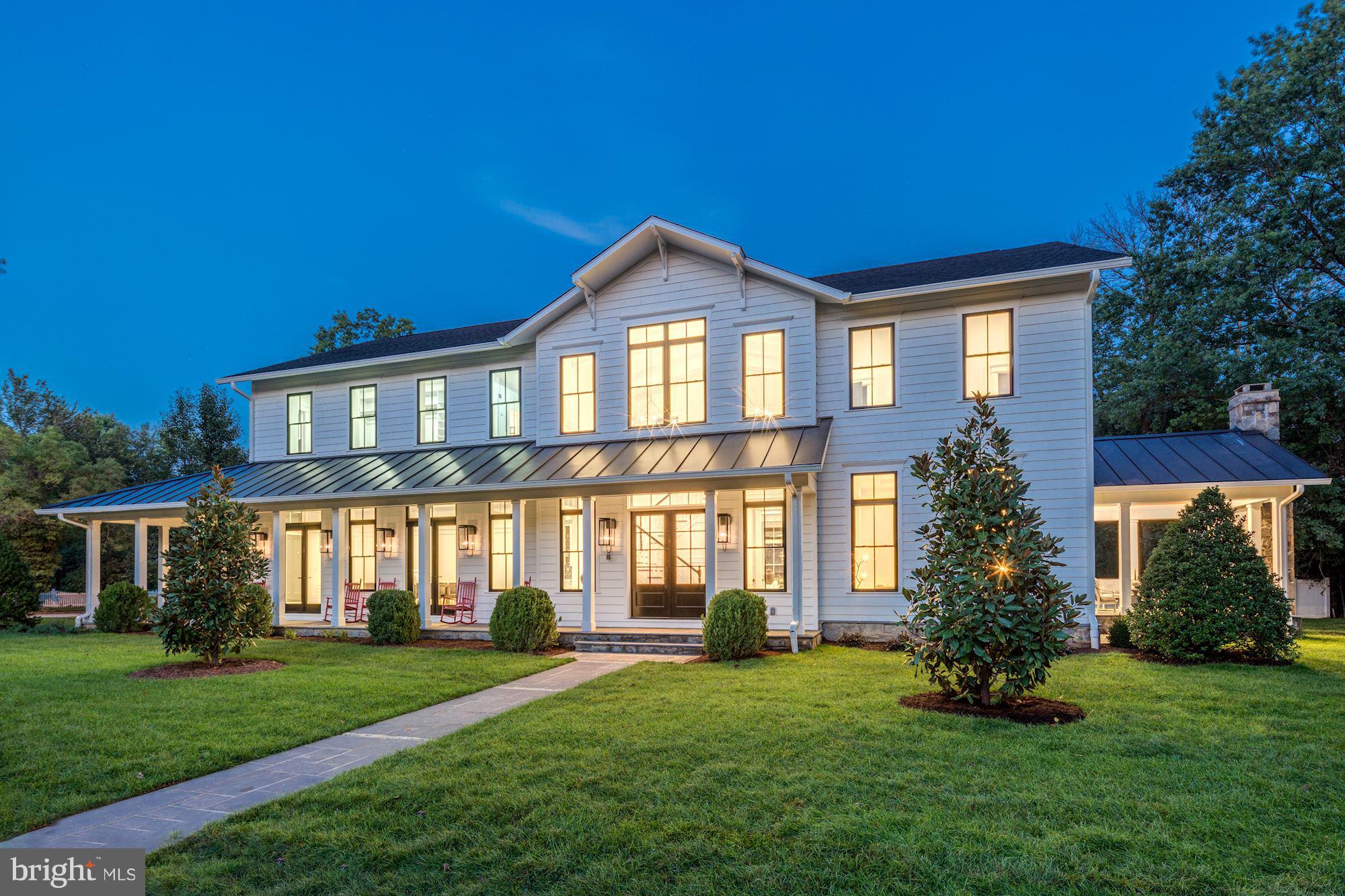 Stunning new construction on a quiet street in the heart of Alexandria.  With 11' ceilings on the main lvl, chef's kit with large center island, sun-filled fam room with window wall which opens to covered porch with stone fireplace.  Master suite w/his & hers baths and dual walk-in closets.  Finished lower level with rec room, exercise room & 2 additional baths.  Large flat lot has room for pool.
