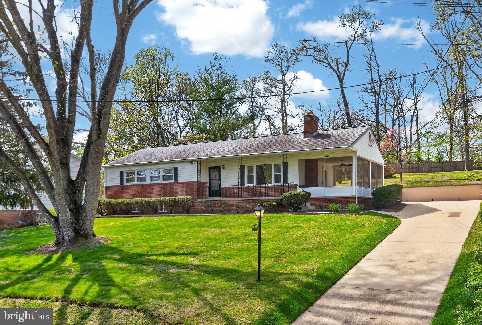 Completely renovated and move-in ready, this spacious rambler offers the perfect blend of comfort and convenience in a prime commuter location. The main level features three bedrooms and a full bath, along with a beautifully updated kitchen with new stainless steel appliances and hardwood floors throughout. Enjoy the screened-in porch—an ideal spot to relax and unwind.  The finished lower level adds valuable living space with a large family room, brand new full bath, laundry area, and workshop. Perched gracefully atop a hill with mature trees/landscape and tucked away from traffic, yet just moments to major commuter routes, Route 29 and the ICC as well as shopping and dining.