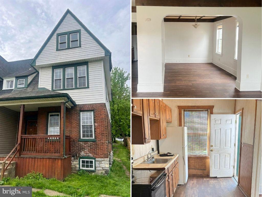 Solid brick home with city views and a 20x20 detached 2-car garage. Preserved classic architectural details with updates including natural gas heater, water heater, and electrical panels. 4 bedrooms, 1 bath. Sold as-is.