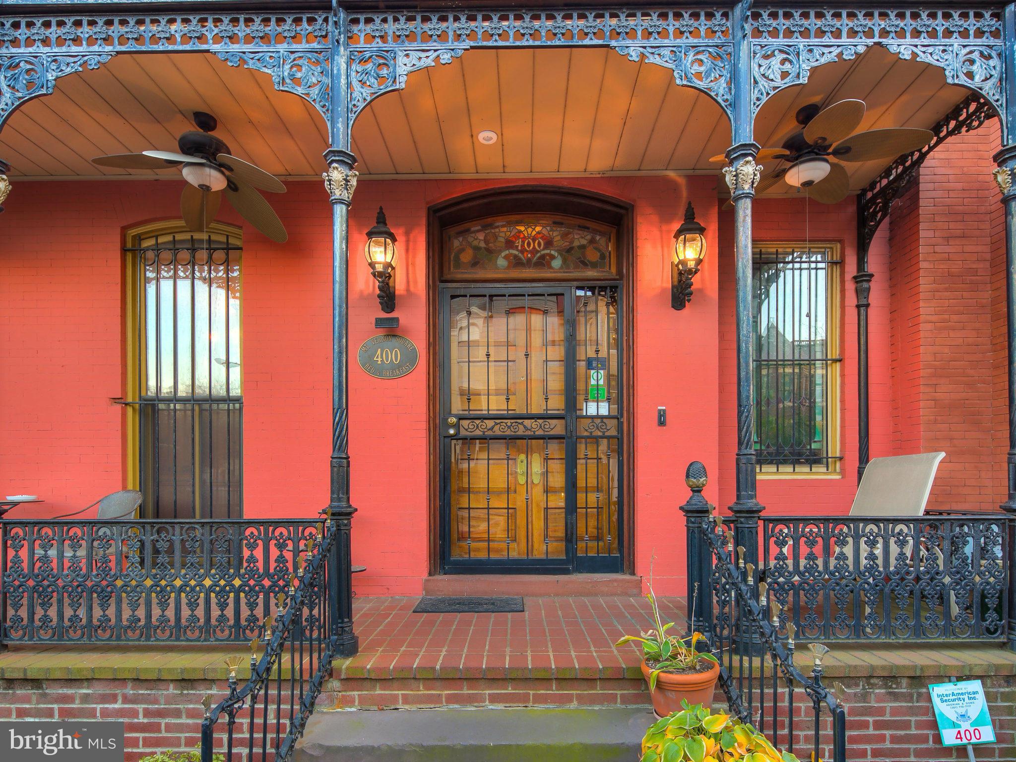 Broker's OPEN 11/7 from 11:30AM -1:30PM. One of a kind home w stunning features.Currently a Bed & Breakfast w/ grand residential appeal. B&B business is not for sale.Main house has 6BR/6.5BA on 3 levels plus large lower level.Fully equipped carriage house w 3BR/3.5BA on 3 flrs.PKG for 4+ cars.Situated in historic Mt Vernon Square.Blocks to Metro & City Vista w/ retail, dining & entertainment.