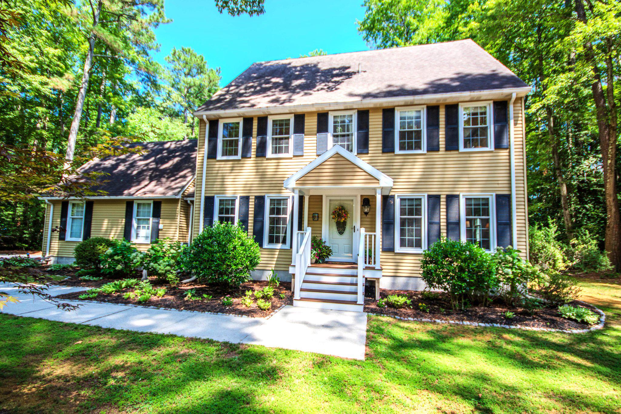 This beautiful two-story traditional colonial, tucked on a partially wooded lot offers the kind of
privacy that's hard to find. From the moment you step inside, you're greeted by timeless architectural details — crown molding and chair railing throughout — that give this home a warm, elegant feel. The main level is designed for both everyday living and entertaining, featuring a formal living room and formal dining room for gatherings, plus a spacious family room with a wood burning fireplace and eat-in kitchen for casual, everyday moments. A convenient first-floor laundry room and half bath adds to the home's practical layout. Upstairs, you'll find four generously sized bedrooms. The owner's suite is a private sanctuary with its own ensuite bath and walk-in shower, while three additional bedrooms share a full bath on the same level. And for those needing extra flexible space, a bonus room over the garage offers endless possibilities — think home office, playroom, media room, or guest retreat. But the true showstopper is the screened porch on the back of the house — a peaceful, private escape where you can sip your morning coffee, watch the local wildlife, and soak in the natural surroundings in total comfort, rain or shine.  Seller is offering a one year AHS Home Warranty for peace of mind. This is more than a house — it's a home where classic charm meets everyday comfort, all wrapped in the privacy of your own wooded escape.