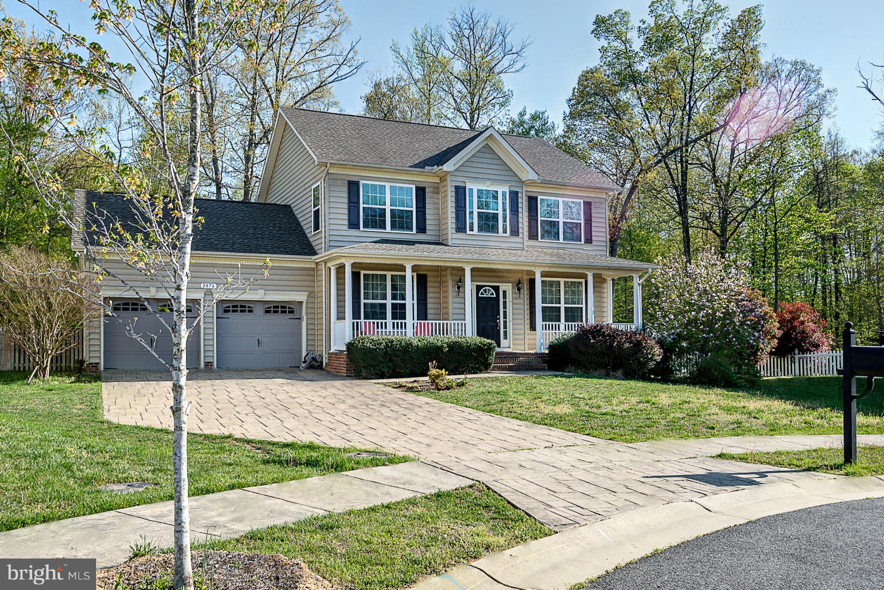 Gorgeous 4BR 3.5FB home on cul-de-sac w/fully finished basement and 2 car garage. Gourmet kitchen features center island w/granite tops, microwave, wall oven, gas cook top and table space.  Sep dining rm. Family rm w/gas FP.  Extra room for home office, den... you decide. Basement w/huge rec room and bedroom w/full bath. Fully fenced rear yard backs to wooded privacy. Yard irrigation system.