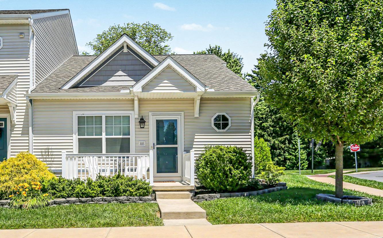 Enjoy contemporary living in this well-maintained end townhome on a corner lot with no townhomes behind nestled in the desirable Summerfield community. Built in 2019, this home boasts an open floor plan creating an inviting atmosphere perfect for both relaxation and entertaining. The spacious kitchen features an eat-at island and walk-in pantry and is equipped with a built-in microwave, range, dishwasher and refrigerator.  The main floor includes a convenient full-size stackable washer and dryer. Also on the main floor is the primary bedroom with a sizable walk-in closet.  The living room is bright and cozy and leads up to the second floor and a 2nd bedroom or guest suite with it's own private full bath. Also on this floor is a large walk-in enclosed storage - great for storing holiday decorations and much more.  Enjoy the outdoors from your charming porch, perfect for morning coffee or evening relaxation. With association amenities that include common grounds maintenance, lawn care, and snow removal, you can enjoy more time with family and friends.  This home won't last long, so set up a showing today!