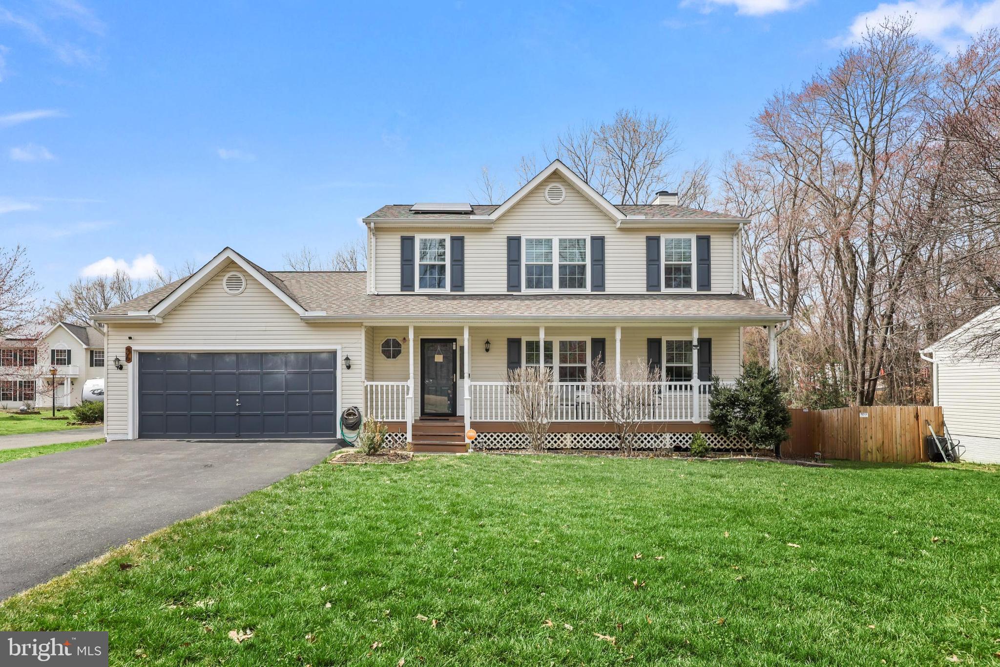Welcome home! Don't miss this stunning four bedroom, two and half bath custom built colonial home in the highly sought after Stone Hill Estates subdivision! This beautiful home will impress you with its 2642 finished sq ft of living space. The finely sculptured landscaping provides an attractive front entrance with fantastic curb appeal. The main level features a spacious kitchen with new flooring, beautiful wood cabinets with trim accents, backsplash, new granite countertops and sink, providing the optimum culinary experience. The spacious kitchen and dining room combination provide the perfect setting for entertaining and social gatherings. The recreation room has beautiful new flooring and a gas fireplace with beautiful hearth and mantle. The combination living room, office and half bath combination touts a large bay window which provides excellent natural lighting.  Upper level touts a spacious primary bedroom, with large walk-in closet and an updated primary bath with a large walk-in shower.  Additionally there are  three large bedrooms and an upgraded full bath. The lower level provides a spacious recreation room, a fifth bedroom/office/den, large storage area, and an rear exterior entrance. Exit the rear of the main level to a brand new spacious deck and entertainment area built for socializing and relaxation. The fully fenced in backyard has a new shed and provides both privacy and tranquility. This awesome home is fitted with a brand new solar power system that’s saves on average $200 from the electric bill. The attic is completely outfitted with new insulation. There is a new water treatment system and water softener.  New dishwasher 2022.  Easy access to Interstates 95, route 1  and commuter lots, making for the perfect access to all commuting Corridors. Minutes from shopping centers, movies theaters, and restaurants. Don't miss the opportunity to make this house your forever home!