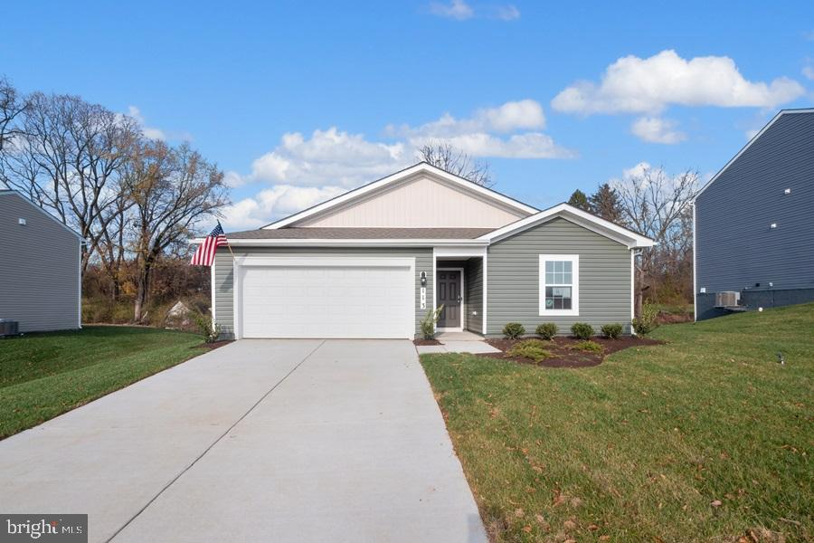 Rates as low as 4.99% on all homes that close by end of February! IMMEDIATE Move In! Main Level Primary Bedroom! This inviting Neuville floor plan offers the perfect blend of style & functionality, all on a single level for your comfort & convenience.  Relax & enjoy the charming front porch, accentuated with tasteful stone accents. This spacious home boasts 4 bedrooms & 2 full bathrooms, providing ample space for family living.  The open floor is designed for effortless entertaining. A generously sized kitchen island with elegant granite countertops serves as the centerpiece for both culinary creativity & casual dining.  LVP flooring in the main area and carpet in the bedrooms. An oversized 2-car garage includes automatic opener. Thoughtful planning includes rough-ins for future ceiling fans in the family room & bedrooms, allowing you to customize your comfort.  This home is one-level living combining practicality with a touch of elegance.  Don't miss out on the opportunity to make this beautiful house your new home.