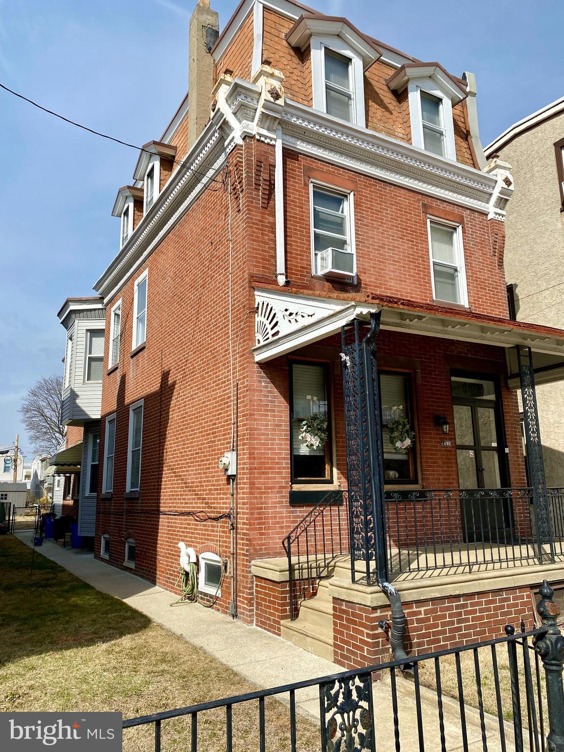 Own a piece of history, in the Heart of Philadelphia, with this stunning Victorian French Second Empire property dating back to the late 1890’s. This single detached property exudes historic charm, but with today’s modern conveniences – truly the best of both worlds and MOVE-IN READY! This grand Victorian is of solid brick construction (with added brick embellishments) and a slate Mansard roof to enhance the charm. 

Inside you will find spacious, light filled rooms with 10’ & 11’ ceilings, hardwood floors, plaster walls, beautiful moldings, original glass transoms, stunning woodwork and original wooden doorknobs. 
On the first level you will find a large living room, formal dining room, eat in kitchen, and dual staircases. Conveniently located off the kitchen is a  “mudroom”, which includes a washer + dryer and pantry area and rear door leading to the yard. Yard is 80+ feet deep, and includes a newer concrete patio.
Nestled between the dining room and kitchen is the servants staircase, leading to the second level of the home.  
On the second level there is a Master bedroom, with custom solid wood built in closet. Three additional undated bedrooms, and one full bathroom. Bathroom was fully renovated in 2020, inspired by Art Deco.

Continue up the staircase to the 3rd level, where you will find the servants quarters. This level includes a large bedroom, full bathroom with bathtub and small kitchen with time period appliances.
Carpet covered original hardwood floors are found in almost every room. 

The extra large home length basement is unfinished, with concrete flooring, fieldstone and brick walls.
Updates include energy efficient heating system, that has three heating zones, one for each level of the home. 
A 50 gallon hot water heater. 16 inch, 44r spray foam insulation in 2nd and 3rd floor roofs.

In May you can sit on your porch and watch the oldest Memorial Day Parade in Philly march past you. In December/January you will have a front row seat to several local Mummer Stringbands strutting up Richmond St. 

This home has been family owned for close to 100 years. Rumor is, the sliding pocket doors are located in the walls of the brick archway. We never opened those walls to confirm this. 

Close to Tacony Bridge, Betsy Ross Bridge, Interstate 95 and the NYC/DC  Regional Rails. A ten minute drive to Center City and walking distance to the Delaware River Trail for biking, running, fishing and boating. Bridesburg is home to the historical Frankford Arsenal on the Delaware Waterfront boasting new cafes, pop-up eateries, the Blue Ribbon awarded Franklin Towne High School as well as new eccentric businesses reimagining industrial warehouse space into exciting ventures.