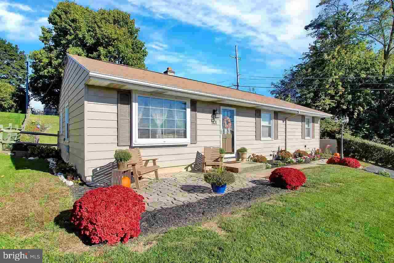 Four bedroom rancher features remodeled kitchen with Yorktowne maple cabinets, all appliances included, central air, replacement windows, living room with laminate floor & electric fireplace. Sit on the patio and enjoy the private back yard! Home warranty included.