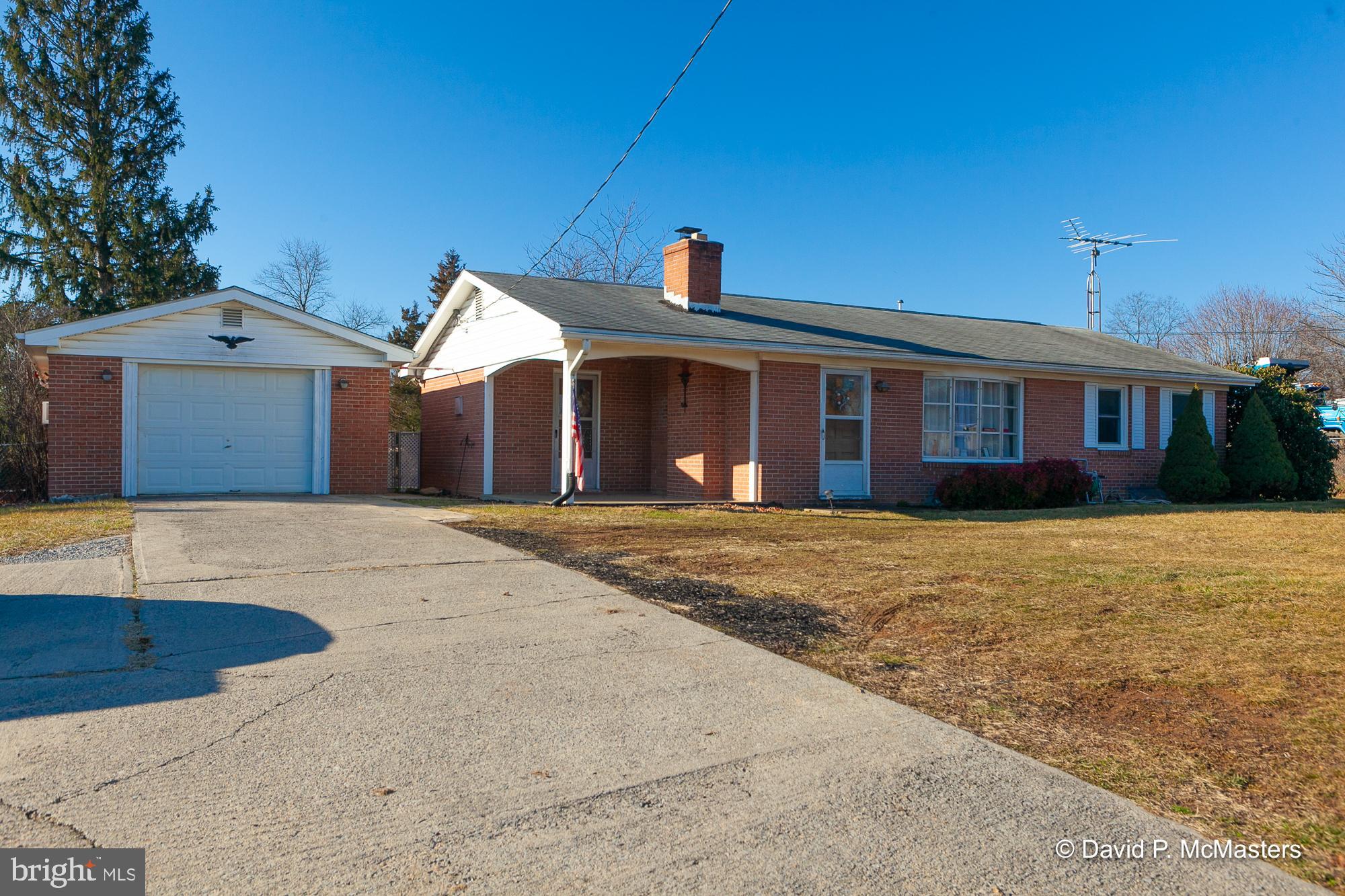 Very nice spacious brick rancher on .80 acre. just over the Jefferson\Berkeley County line. No HOA, fenced in back yard, detached garage, full unfinished basement. Featuring original hardwood floors, new hot water heater, new plumbing and brand new stove top.  Bathroom has been completely remodeled.