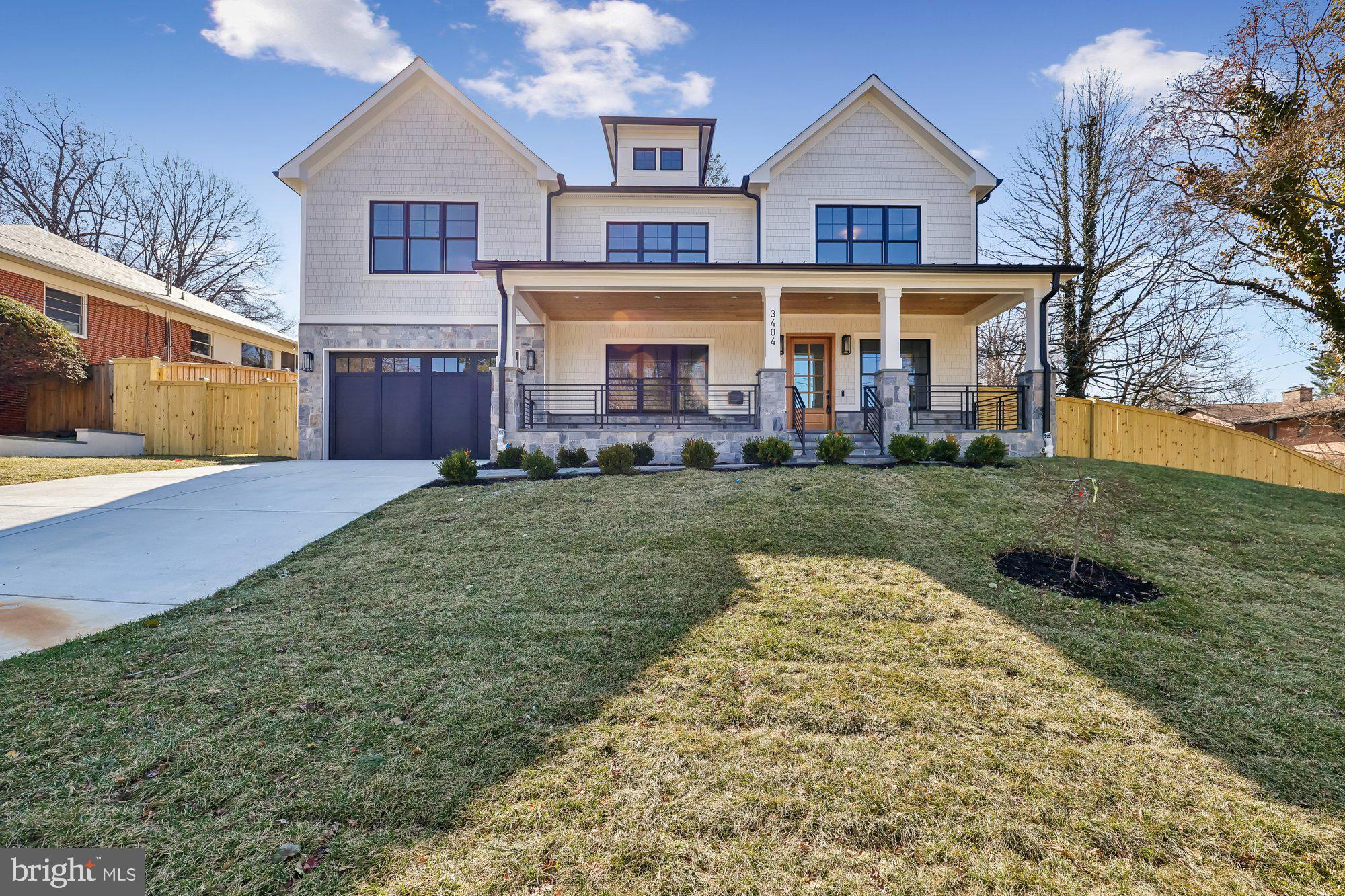 Welcome to 3404 Pauline Drive, built by esteemed builder, ERB Properties! This gorgeous home offers a modern open floor plan with 3 finished levels, 6 bedrooms, 6.5 bathrooms and over 5,900 square feet of living space! Featuring beautiful craftsmanship and finishes with generous-sized rooms, abundant recessed lighting and wide plank hardwood floors, it is ready for you to move right in! The main level includes a living room, formal dining room, butler’s pantry, gourmet chef’s kitchen with high end appliances, soft close cabinets and drawers, quartz countertops, a center island, breakfast area and a walk-in pantry. The main level also features a bedroom and a full bathroom, a light and bright family room with a gas fireplace, a large mudroom with cubbies and a bench and a powder room. The beautiful upper level boasts a relaxing primary suite with a huge walk-in closet and a luxurious spa bathroom with a separate oversized frameless glass enclosed shower, a soaking tub and two sinks. Also on the upper level are 3 additional bedrooms, 3 additional full bathrooms and a laundry room with a washer and dryer. On the spacious lower level you will find a large recreation room with a wet bar and beverage refrigerator, a 6th bedroom, a 6th full bathroom, a home theater, an exercise room with a rubber mat and mirror and a separate walk-up side entrance. Additional features include an attached two car garage and a screened in porch with an additional fireplace! Located in the lovely Dunlop Hills subdivision, this home is part of the Bethesda Chevy Chase High School cluster.