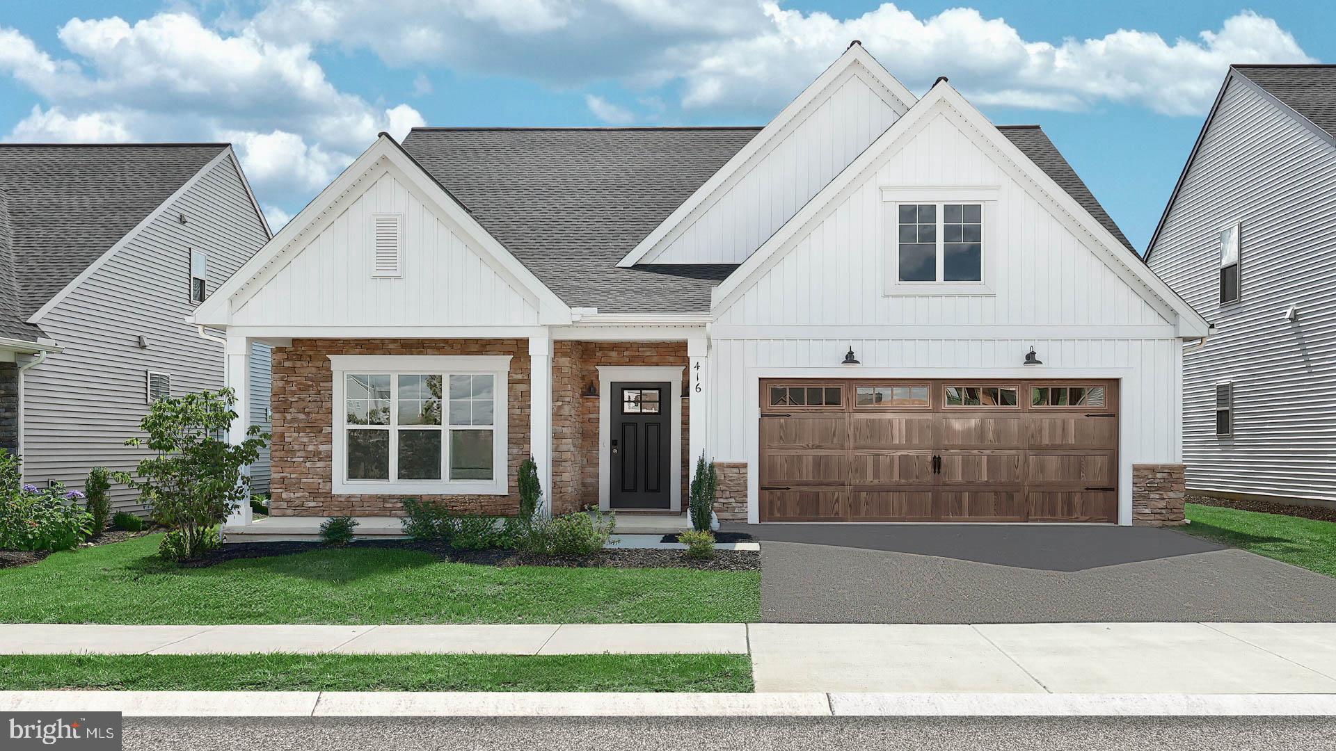 This quaint home in the Winding Creek 55+ community features a welcoming front porch, a 2-car garage with a mudroom entry, and 9’ ceilings on the first floor. Stylish vinyl plank flooring flows throughout the main living areas. At the front of the home is a study accented by a coffered ceiling, followed by a full bathroom and a secondary bedroom. The great room, warmed by a fireplace with a stone surround, opens to the well-appointed kitchen with enhanced appliances and cabinetry, quartz countertops with a tile backsplash and a large pantry. The sunny dining area provides access to a screened-in porch. Tucked quietly to the back of the home, the spacious owner’s suite includes an expansive closet and a private bathroom with a tile shower and double bowl vanity. On the second floor is a loft and an unfinished storage room. (The floor plan shown represents the standard layout for this home plan. Actual layout, features, and options may vary. Construction plans take precedence over artwork. Please see the Community Sales Manager for details.)