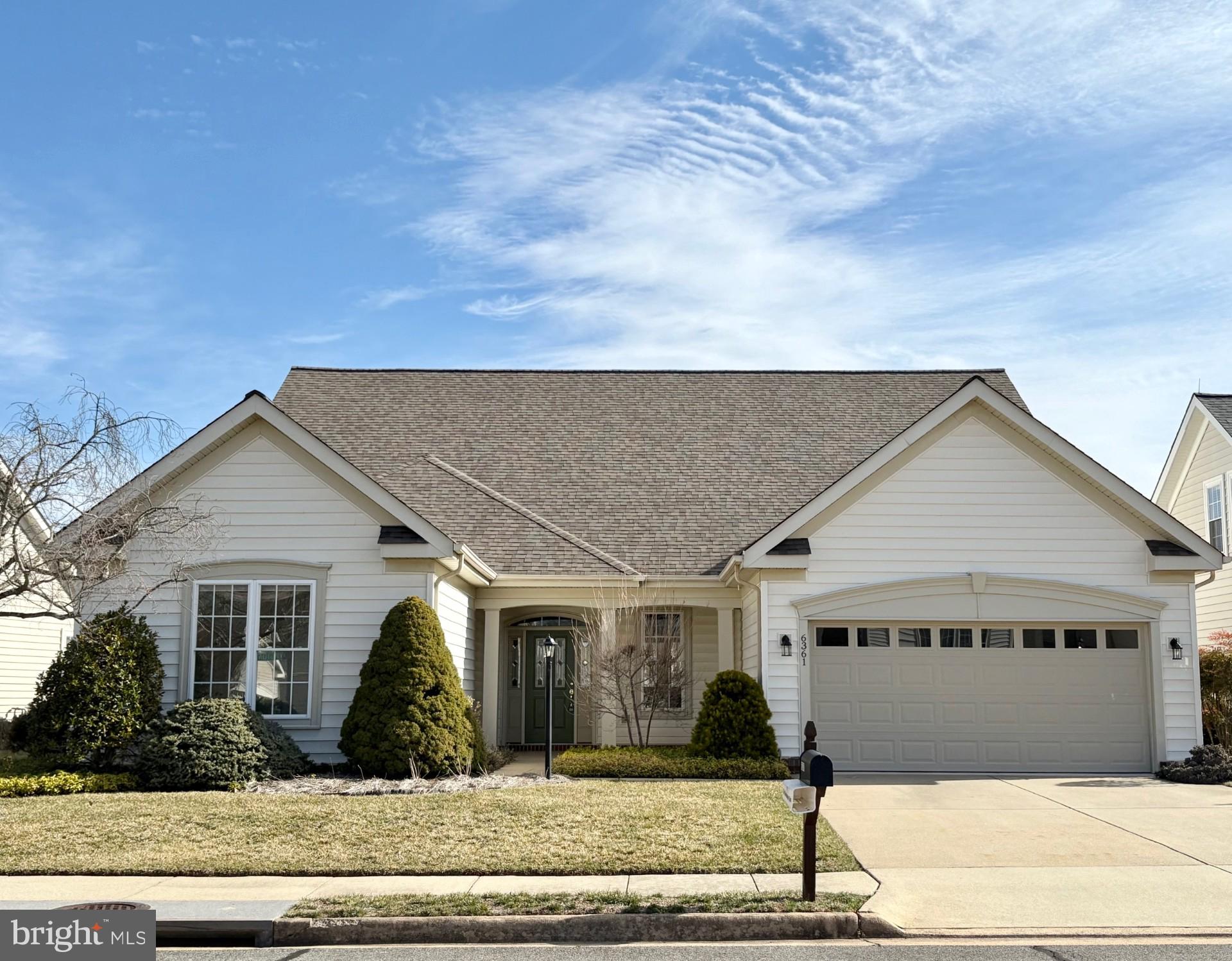Heritage Hunt 55+* Sought-after 'Lakemont'* 2,418 sq ft all on one level, NO MORE STAIRS!*  Inviting Front Porch overlooks the courtyard garden* Welcoming Foyer with coat closet* Gourmet Kitchen, 42" wood cabinets, under cabinet lighting,  Island with eat at counter, and Pantry* Appliances;  French door Refrigerator with  Icemaker, Stove, Dishwasher (2024), Microwave* Breakfast room with Bay Window* Blinds* Recessed Lights* Family room off Kitchen, with beautiful stone-clad 2-sided Gas Fireplace*  Skylights* Dining room with chandelier* Living room  shares the 2-sided Fireplace* Ceiling fans* Bright Sunroom with wall of windows and French door out to covered Patio* Office with custom built-in desk with shelves and file drawers, and Murphy bed* Primary Bedroom with  sloped ceiling, has  2 walk-in Closets* Primary Bathroom with double sink vanity,  soaking tub, stall Shower and separate room with commode*  Bedroom 2 with deep wall closet* Bathroom 2, Tub/Shower, single sink vanity * Laundry room with Washer and Dryer and utility sink* 2-car Garage with insulated metal door* Landscaped yard with in-ground Irrigation System* Covered Patio has stone paver floor* Gas Grill hook-up* Cul -de-Sac*  Roof replaced (2016)Priced to let new owners add their personal touches.  The HOA fee includes high-speed internet, cable TV, landline phone, trash pickup, and access to the gym and fabulous community amenities. Come make this warm and wonderful home yours!