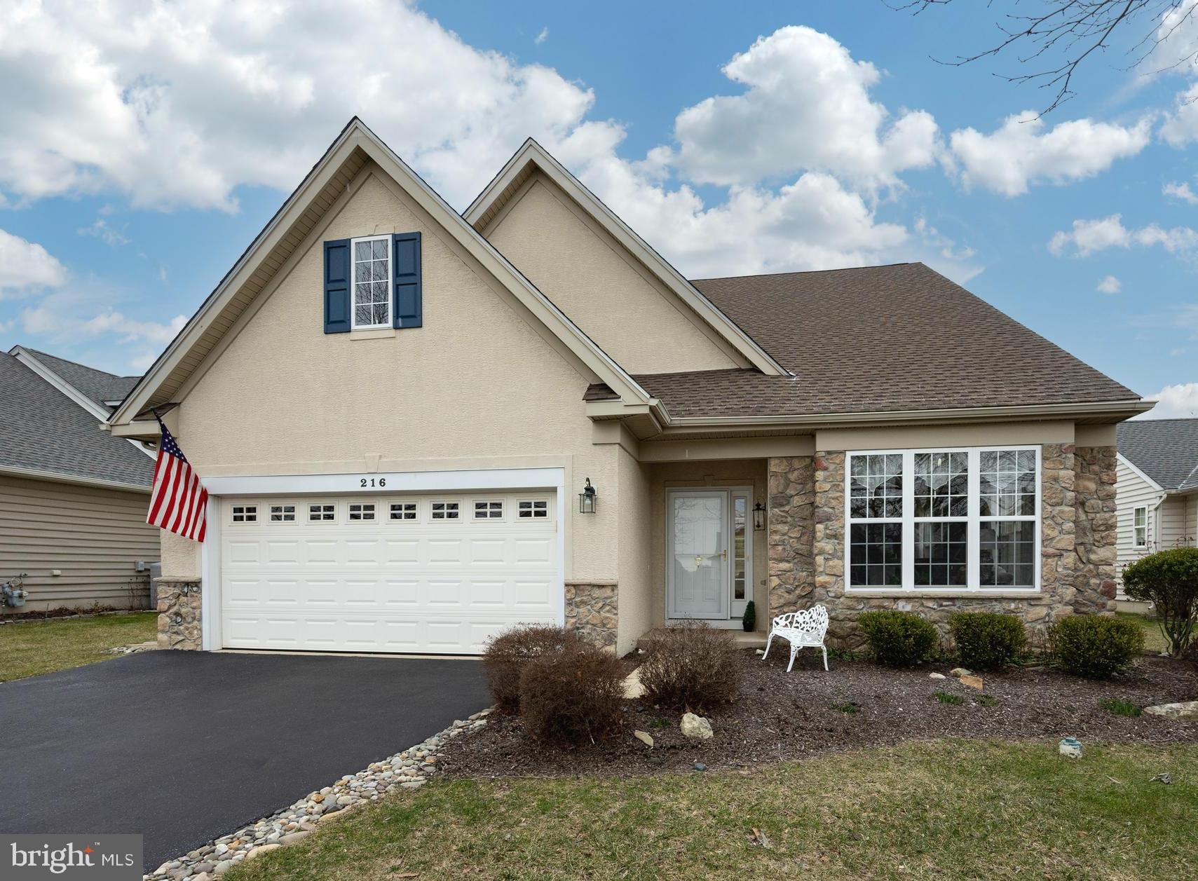 Stunning 3BR ranch with 2-car garage, paver brick patio, a modern kitchen featuring quartz countertops oversized island , pantry and gas range. The spacious family room boasts vaulted ceiling with fan and gas fireplace,  The elegant living room is open to the dining room and foyer. Your Primary Suite has large  2 closets, tray ceiling, and a large bathroom w/soaking tub and shower w/ updated glass enclosure. The second bedroom and center hall full bath and laundry are conveniently located on the main floor .  The laundry room is completed with cabinet storage,  and updated utility sink.  The cozy also  loft/den area is a nice get away space for reading or TV watching , this floor is home to the generously sized 3rd Bedroom , and a huge bonus walk-in storage closet., the garage also has pull down attic storage space. The open floor plan of this property is filled with natural light and interior designer touches.  Best of Both Worlds- Maintenance Free Living with the Space & Privacy of a Single Family Home.  HOA  fee includes lawn care, and driveway and walkways snow removal, use of fitness center, w/ indoor spa and pool, summer outdoor salt water pool, club house and community buildings!