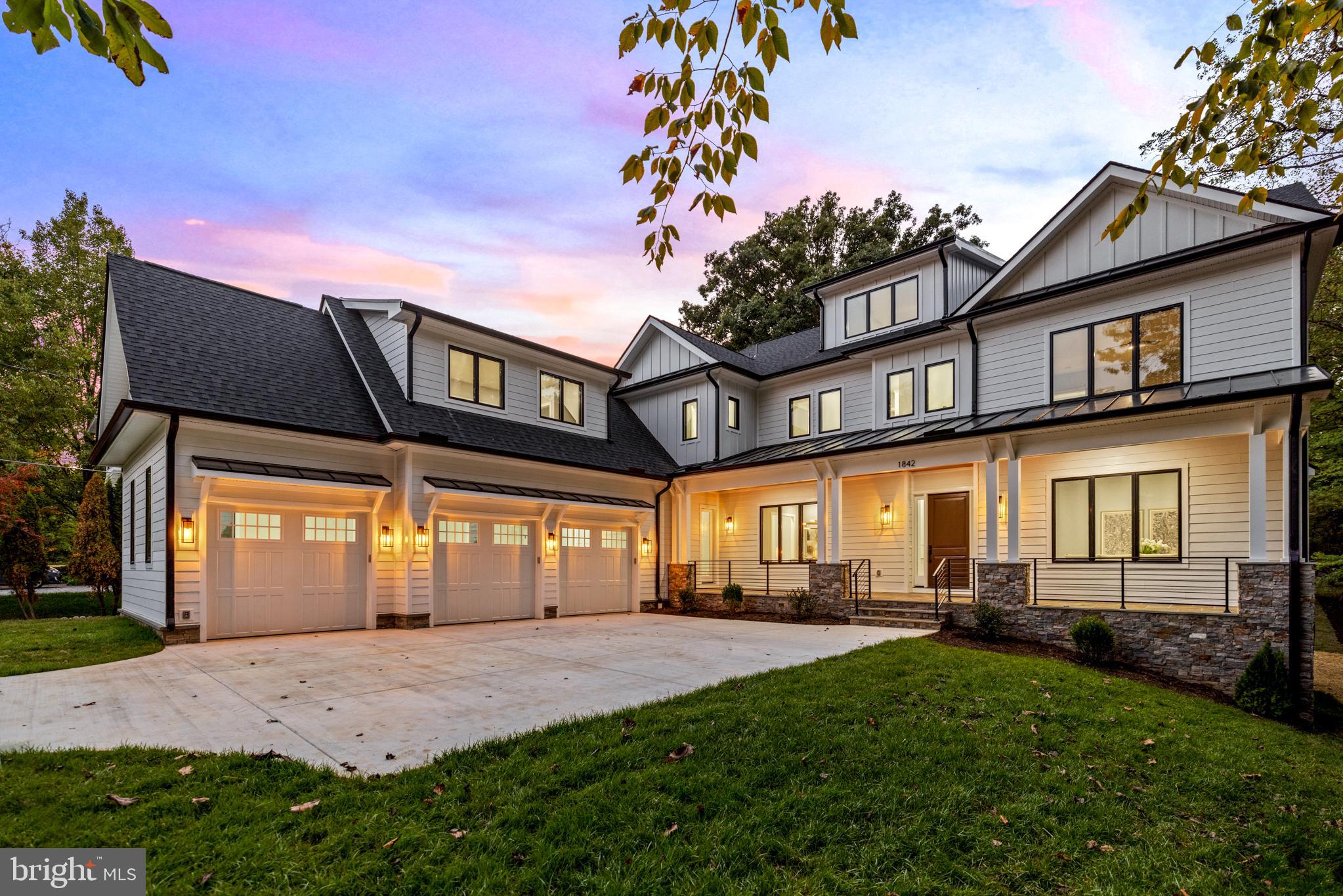 Luxurious New Construction Home in Exclusive McLean Neighborhood! Picturesquely situated on a private 0.57-acre lot in the highly coveted Franklin Park, this 8.5BR/8BA, 9,269sqft executive residence exudes sophistication with modern craftsman architecture, manicured landscaping, durable HardiePlank siding, and inviting covered front and rear porches. Thoughtfully designed to cater to contemporary lifestyles, the expansive interior provides a refined aesthetic, onsite finished hickory hardwood flooring, an organically flowing floorplan, tons of natural light, a crisp color scheme, high ceilings, Anderson 400-Series windows, and an elegant formal dining room with coffered ceilings. Explore further to discover an open concept gourmet kitchen featuring top-of-the-line stainless-steel Thermador appliances, magnificent custom cabinetry, a 48” range top, double wall ovens, two dishwashers, a 36” refrigerator, a 30” freezer, a 24” wine/mineral water refrigerator, a center island, a breakfast bar, huge double pantries, a butler’s pantry, a breakfast nook, and an adjoining great room with a 48” gas fireplace and large French doors to the entertainment-ready screened in outdoor space.  On the 2nd floor, the primary bedroom lavishly accommodates with two enormous walk-in closets, wet bar with fridge, a sitting room, an open deck, and a glamorous en suite with extensive marble and a double vanity. All bedrooms boast an en suite. The in-law/au pair suite offers versatility for multigenerational households. Additional flex space is available in the basement with a theater, gym, glass wall wine cellar, potential 9th bedroom, game room, and a kitchen-sized wet bar with a wine refrigerator, dishwasher, and sink. Other features: 3-car garage, elevator, screened porch with fireplace, loft w/attached full bathroom, open deck, 2nd floor laundry, near shopping, dining, excellent schools, and a large level private backyard perfect for a pool! Located minutes from downtown Washington & Tysons Corner with privacy rarely found adjacent to the city. A great home to watch your children grow.  Get all the advantages and schedule a tour today!