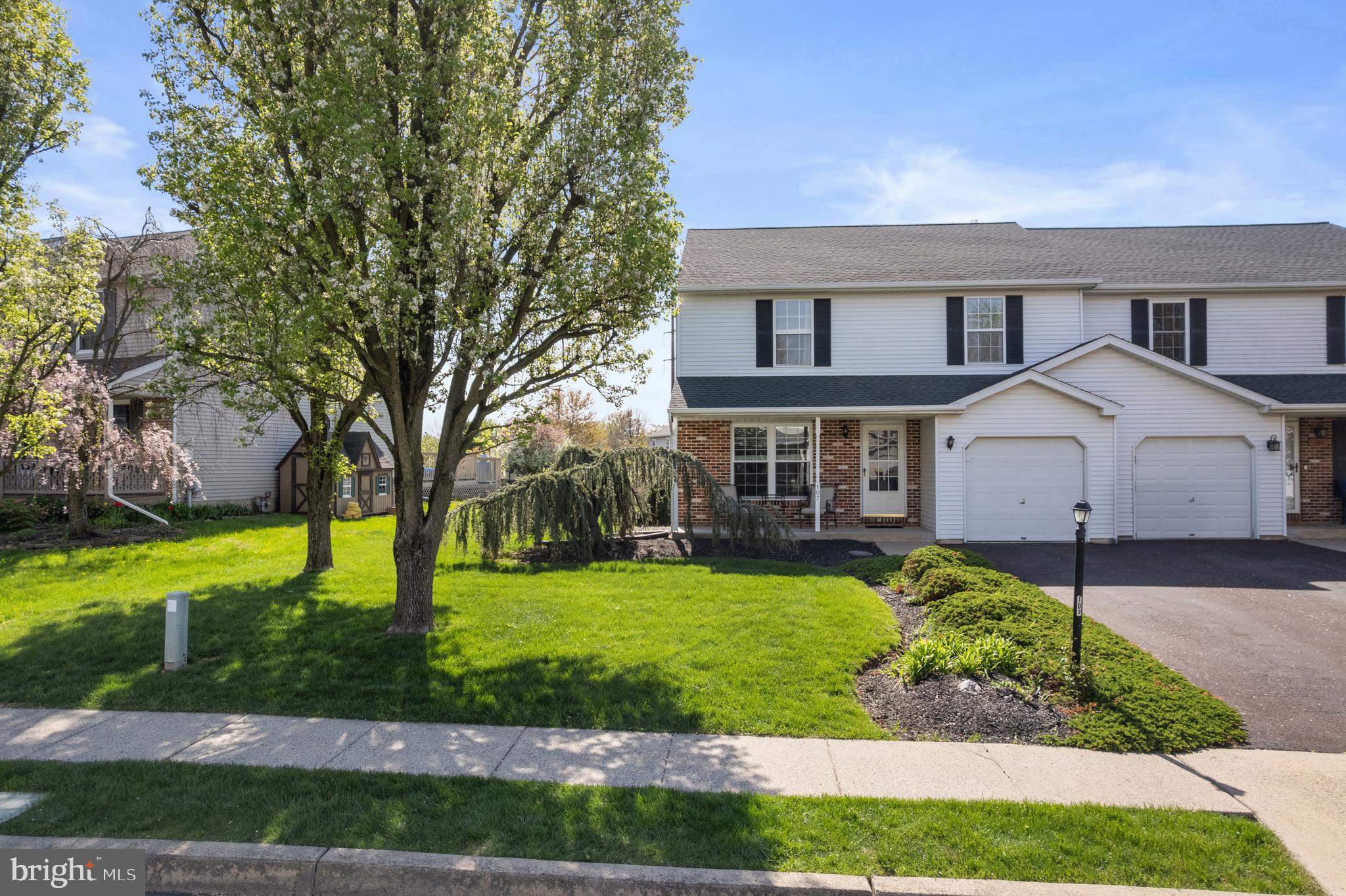 Tastefully updated Twin in Franconia Township!  Welcome home to a beautiful newly updated home that offers 3 bedrooms and 2.5 baths.  New luxury vinyl plank flooring throughout the first floor along with fresh decorator paint allows you to simply move in and not have to update.  Updated kitchen offers new countertops and updated appliances and modern paint as well.  Office or dining room just off the kitchen makes your first floor very versatile, could even be a bedroom.  Step down family room off of eat in kitchen  offers slider to recently renovated deck and nice backyard. Basement has been drywalled and painted just ready for your finishing touches. Laundry is located in basement .  Second floor offers 3 large bedrooms, hall bath .  The main bedroom has new carpet and freshly painted as well as full bath with updated lighting and paint. Large walk-in closet with built in shelving and storage.  Great curb appeal due to the  professional landscaping. 
 Public Open House Sunday 4/27   1-3pm