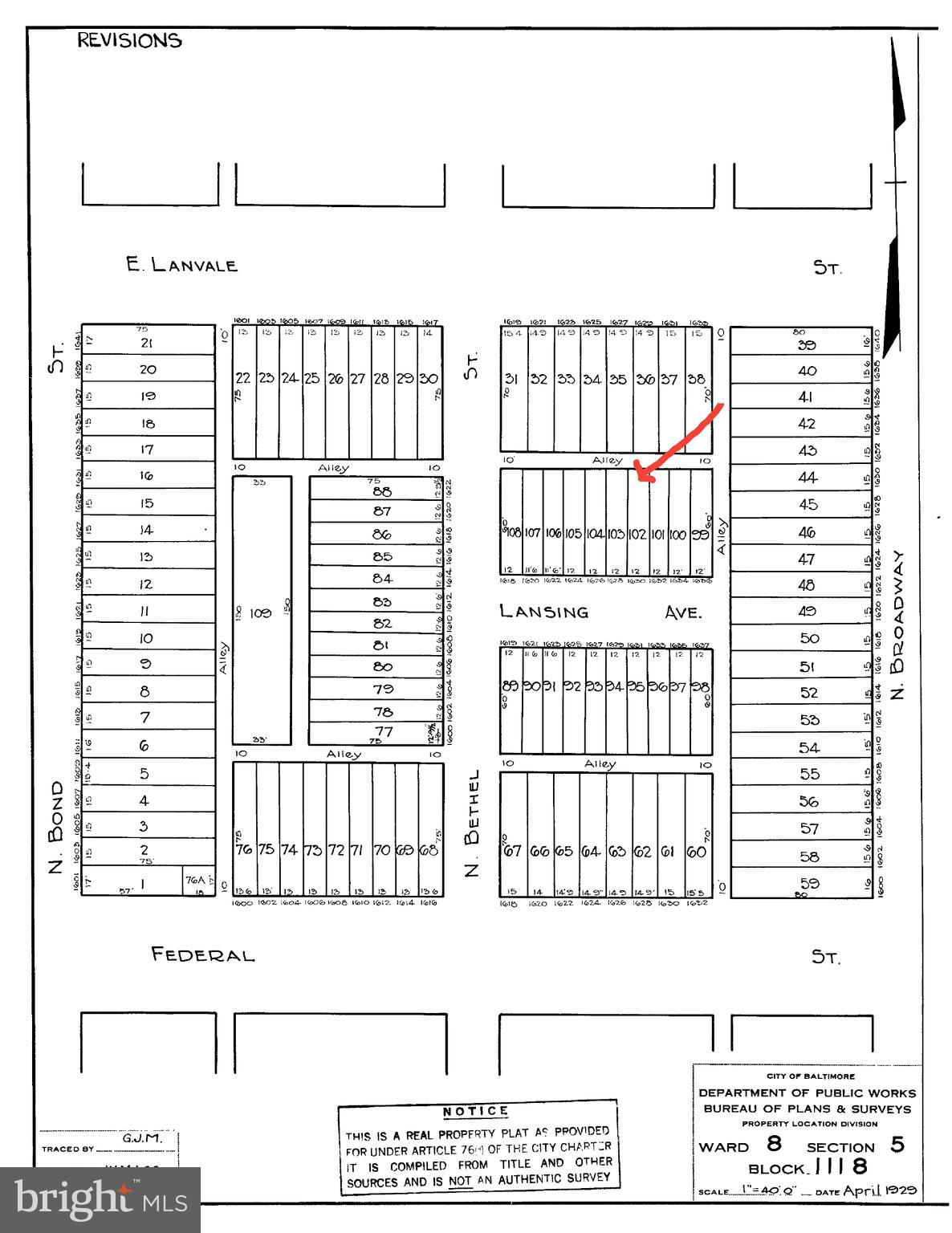 Lot 102 is owned fee simple,  access to public water and sewer hook-ups (buyer to confirm), located in the even unit block of Lansing Street, just a block off of Broadway Street.  Homes in the immediate area are being updated with modern conveniences. Located near commuting routes, public transfer, Clifton, Park with easy access to downtown, historical sites and more.