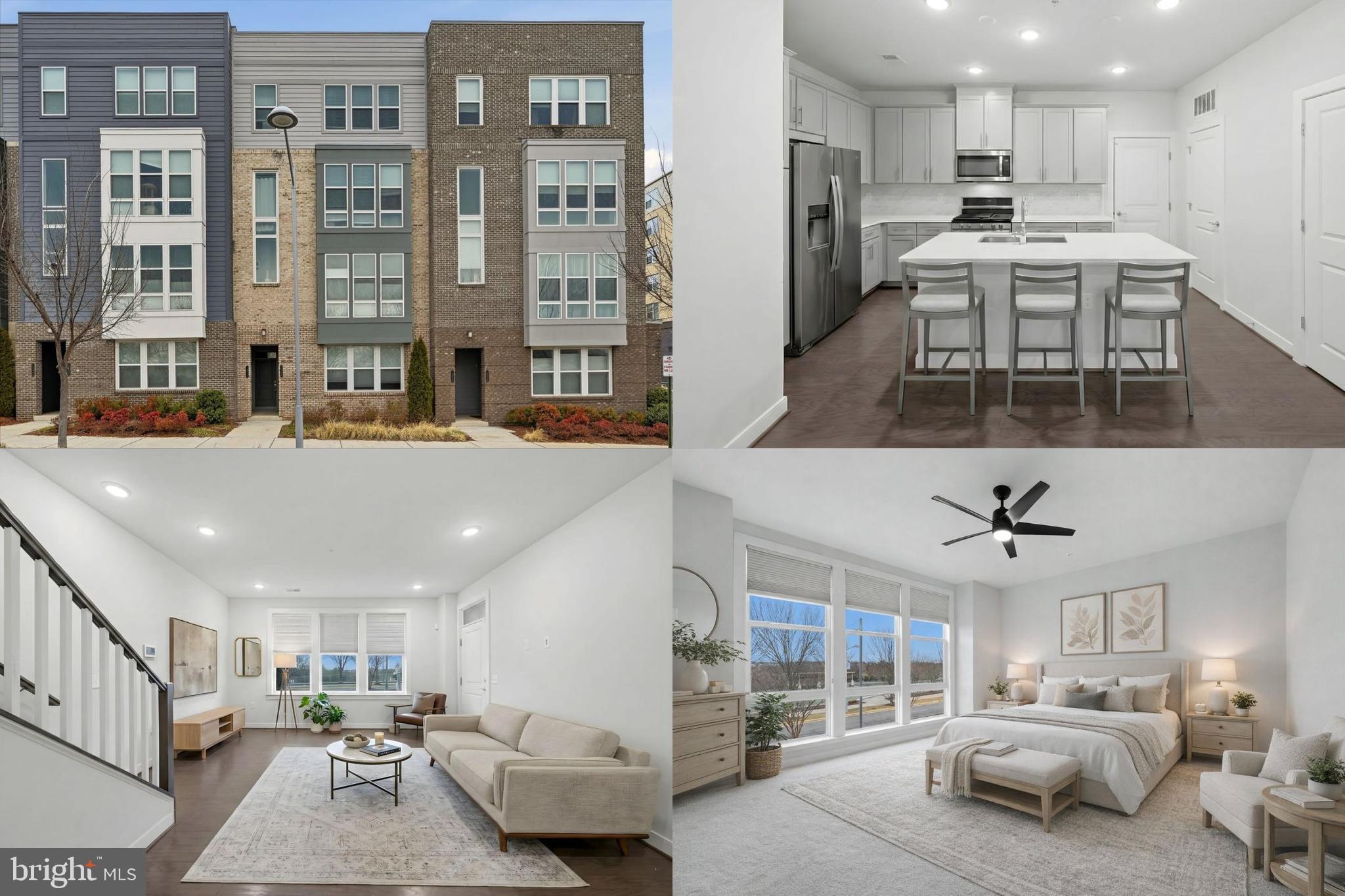 This beautifully designed urban-style luxury townhouse condo offers a perfect blend of modern sophistication and inviting warmth. With 3 spacious bedrooms and 2.5 baths, the home features an open-concept layout that is filled with natural light, creating an uplifting and comfortable atmosphere. The rich hardwood floors on the main level and dramatic floor-to-ceiling windows enhance the bright and airy feel of the space. The gourmet kitchen is ideal for both hosting and everyday living, featuring granite countertops, stainless steel appliances, and a sleek designer backsplash. Upstairs, the generously sized bedrooms offer peaceful retreats, and the beautifully finished baths with granite details continue the sense of comfort and refinement. Meticulously maintained and move-in ready, this home is located near the Innovation Station Metro and major commuter routes, providing easy access to transportation and a convenient lifestyle. The neighborhood offers a vibrant, mixed-use environment with retail, dining, parks, and recreational spaces all within walking distance, allowing for an ideal balance of convenience and community. This home provides a wonderful opportunity for those looking to enjoy modern living in a welcoming and well-connected area. Photos may be virtually staged