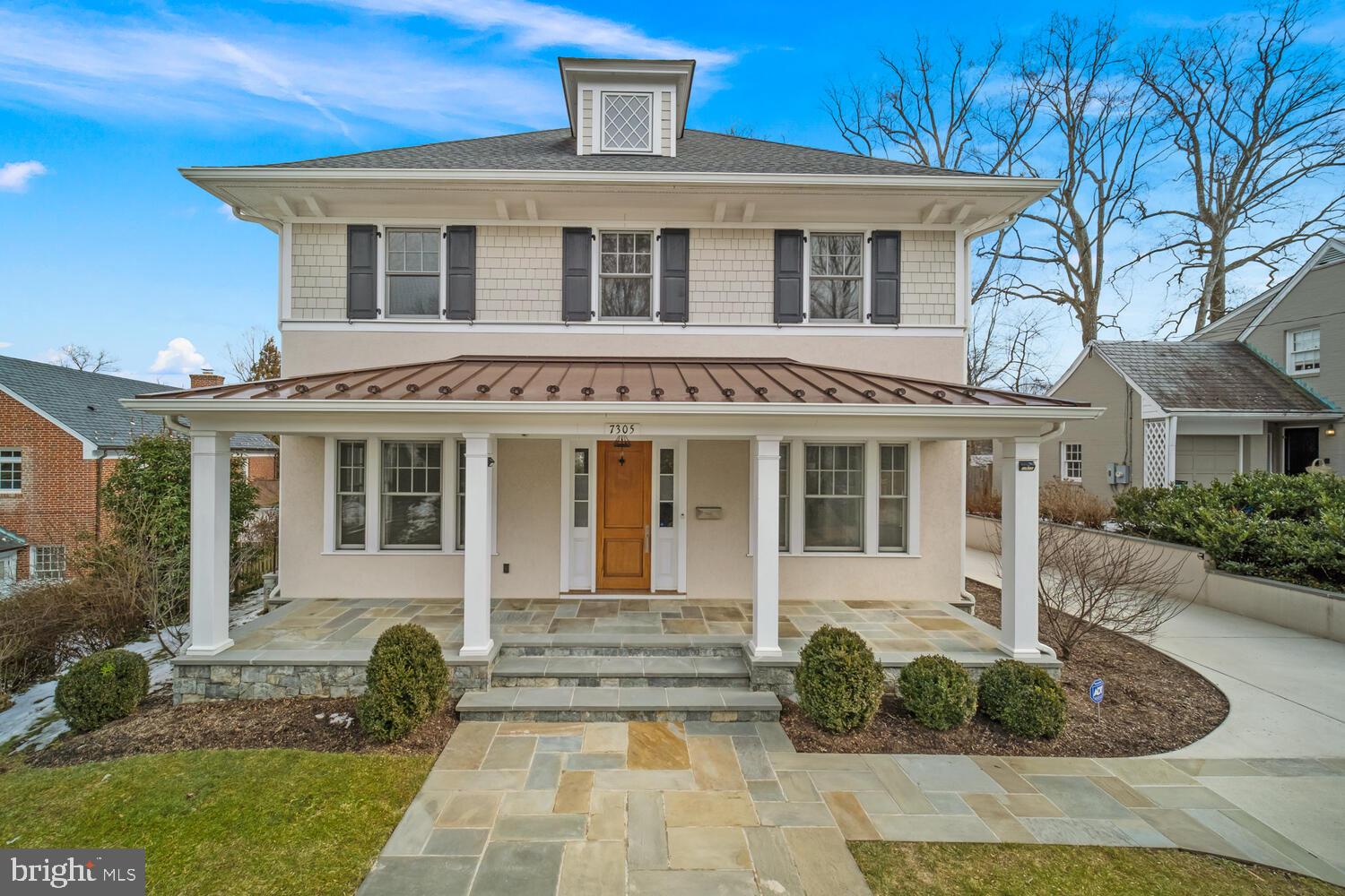 Undeniably prime and luxurious, this grand custom estate nestled in a quiet pocket of Chevy Chase, offers over 5,000 square ft of immaculate living space spread over 4 levels. Upon entering, the quietly sophisticated ambience of the formal dining room and living room, sets a benchmark in gracious living. Beyond this, the open floor plan, light and bright, with exotic hardwood floors and coffered ceilings, features a stunning gourmet kitchen with high-end appliances, marble countertops and a functional butler's pantry - an entertainer's dream. This residence boasts of a spacious owner's suite with rich appointments such as double walk-in closets, lush marble throughout the spa-like bath, the comfort of heated floors, and a loft built to accommodate multigenerational living. The expansive basement comprises of a bespoke temp-controlled wine cellar, media room and other generously-sized multipurpose spaces to suit your needs. Multi-room surround sound throughout the house! If you are seeking a luxurious lifestyle in a premier location, this home is hard to beat! Every convenience just minutes away. www.7305Brennon.com