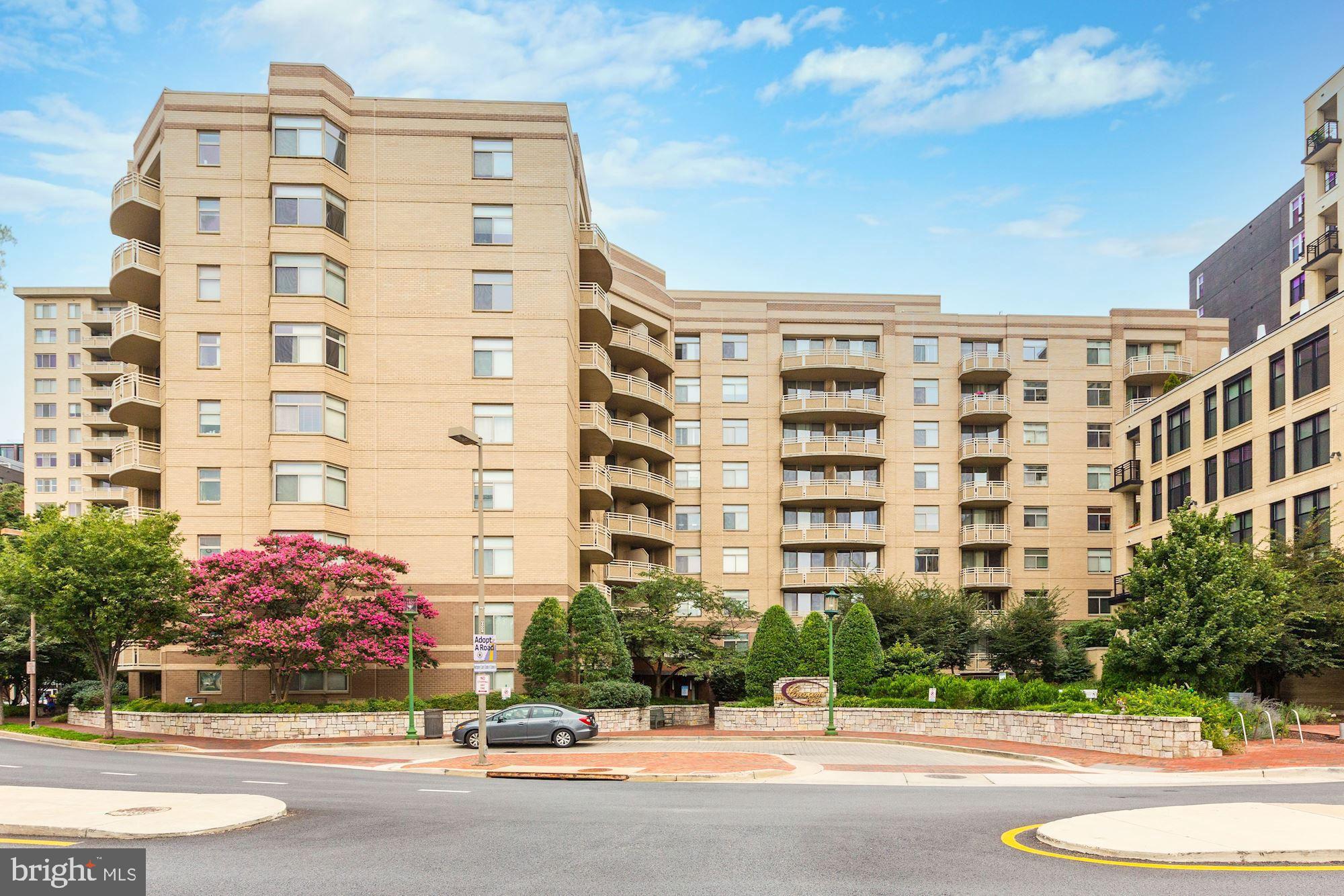 Fantastic move-in ready 1BR/1BA ideally located in sought-after Crescent Plaza.  Parquet hardwood flooring and large windows with peaceful tree views welcome you to the bright, generous layout. The open-concept kitchen features stainless steel appliances, granite countertops, gas cooking, and ample cabinet and counter space to prepare meals or entertain. The tranquil bedroom is spacious with a massive walk-in closet. A tiled bath, in-unit stacked laundry, and underground parking round out this amazing home in a location that can't be beat.  Owners enjoy beautifully maintained common areas, pet-friendly homes, security, and an exercise room along with building and custodial maintenance. Condo fees include a/c, gas, heat, water, sewer and trash leaving only electric usage to pay.  The lobby, hallways and fitness center were recently renovated  and no special assessments were needed. Crescent Plaza neighbors love their unbelievable location right off of Wisconsin Avenue and one block from Bethesda Row. Target, Trader Joe's, Apple, and a fabulous mix of restaurants and shops are at your doorstep. Less than two blocks to Capital Crescent Trail where you can enjoy lovely scenery from Silver Spring to Georgetown. Hop on Metrobus on the corner or Bethesda Metro two blocks away and easily commute to work and play. **Some photos are virtually staged**