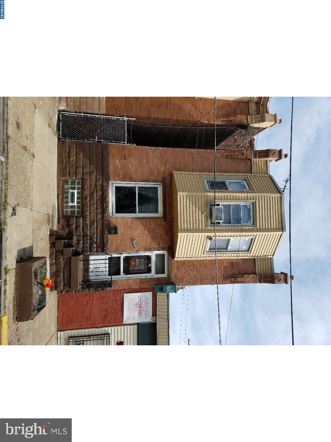 Welcome home to this spacious modern house in the Harrowgate / Kensington section of Philadelphia. This nicely brick front home first floor offers a spacious living room/ dining room combo with a vestibule entrance. Large dining room with a kitchen that exits to an enormous backyard for outdoor entertaining. The second floor features three extra large bedrooms and a full three piece bathroom. The home has linoleum flooring through out and neutral paint. The basement is full and dry for additional storage and laundry. New water heater. Heating system is approximately 10 yrs old. Close to shopping & transportation. Easy to show & sell.