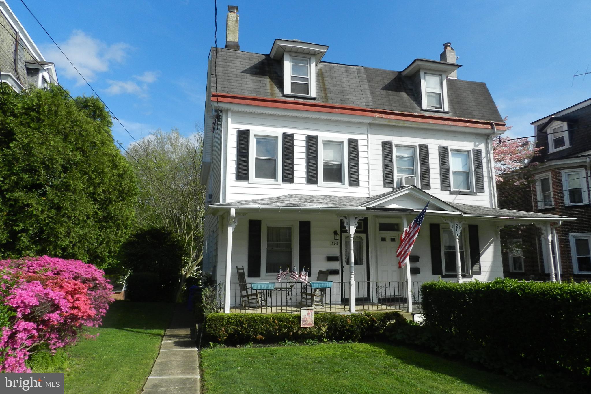 This well maintained Duplex is fully rented with 2 long term tenants. Unit 1 on the first floor has a good size living room, kitchen, bedroom, full bath and mudroom with laundry hookup and exit to the back yard.  Unit 2 on the second & third floor has 2 bedrooms.  The second floor has a kitchen, large living space, bedroom and bathroom.  The third floor has a large open space with the second bedroom. The basement has outside access where there are 2 additional laundry hookups, lots of storage and all the utilities. There is a large back yard that provides a beautiful setting. The property has been well maintained and offers a convenient location and a beautiful setting that backs to the township Park. This Duplex is located close to schools, shopping, Bus & Train. A solid investment opportunity with great appeal for both tenants and owners. Recent improvements include: New soil pipe, new insulation & siding, New 100 AMP Service.