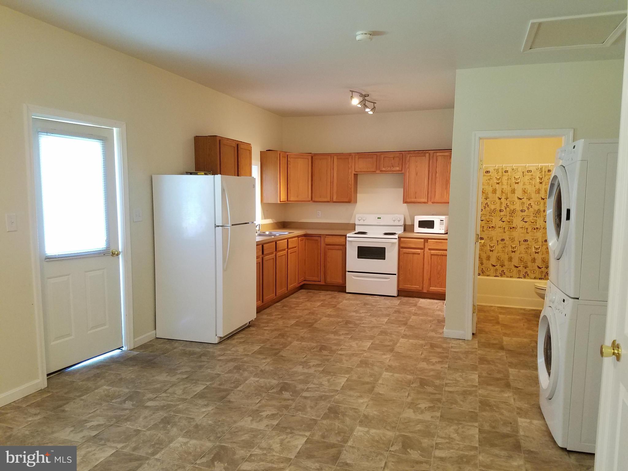 Small but neat and clean Efficiency apartment.  Washer and dryer r included.  Rent includes water and sewer.  Pets are a case by case. Credit must be good.