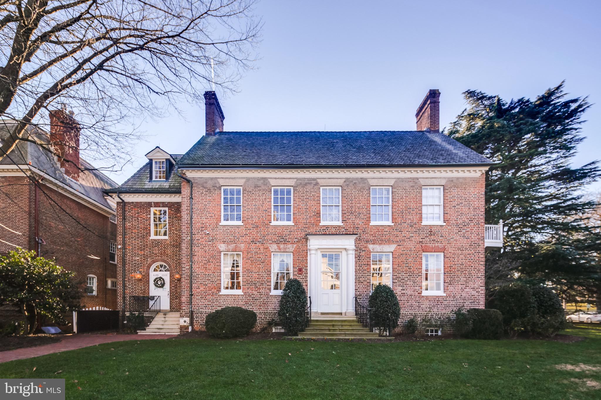 Ogle Hall -  This property, originally erected in 1739 - 1742 (Georgian Style), once served as a residence for Maryland Governor Samuel Ogle, as well as two future MD Governors.  This historically deemed colonial property (MHT# AA-530) saw several transformations/modifications over the next several decades. 

Situated on expansive grounds on the prominent corner of King George St & College Ave across from St. John’s College,  the three story, elegant brick house (most recently homed to the USNA Alumni Association and the annual Christmas Tree lighting ) features expansive floor plans, private courtyard, high ceilings, abundant natural light w/ a steep gable roof.

The Property also includes a Carriage House, which is a 2 story brick façade building that sits on College Ave in the southwesterly portion of the 247 King George St property. 

Located in a charming, downtown neighborhood with easy access to walkable amenities, shops along Maryland Avenue, and restaurants, this building combines urban convenience with the charm of adaptive reuse. Ideal for developers or homeowners looking for a distinctive living space with history and character. Seize this rare opportunity to transform a commercial property into a one-of-a-kind residence.