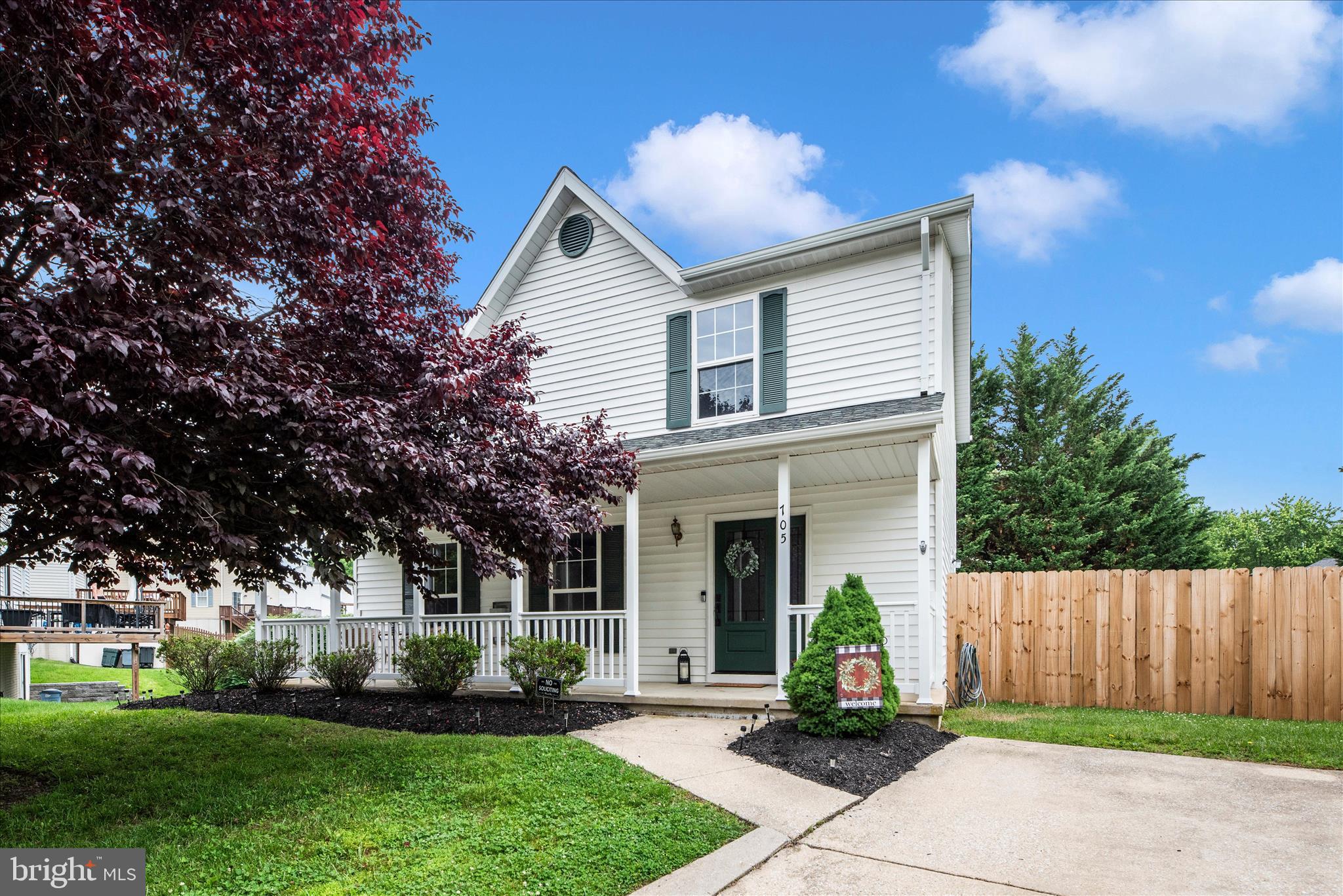 Welcome to this lovely, move-in ready colonial situated at the end of the cul-de-sac in the desirable Community of Roberts Fields in Carroll County.  This home has so many tasteful updates including:  attractive  LVP flooring;  new roof, fence (Partial) and hot water heater in 2025; spacious living room w/gas stove (FP), dining room,  table-space kitchen w/bay window, quartz centers, updated appliances,  and powder room complete the main level; The upper level boats new carpeting throughout,  large primary bedroom w/luxurious bath w/XL ceramic shower, soaking tub & walk-in closet; 2 additional ample sized bedrooms, and updated ceramic hall bath; LL rec room & storage/laundry/utility room w/walk-out door to rear yard;  off the kitchen is an awesome composite deck overlooking the huge fenced rear yard backing to trees!  All this  in a super location - just minutes to schools, shopping, tons of restaurants and easy commuter access!  One-Year Home Warranty too!