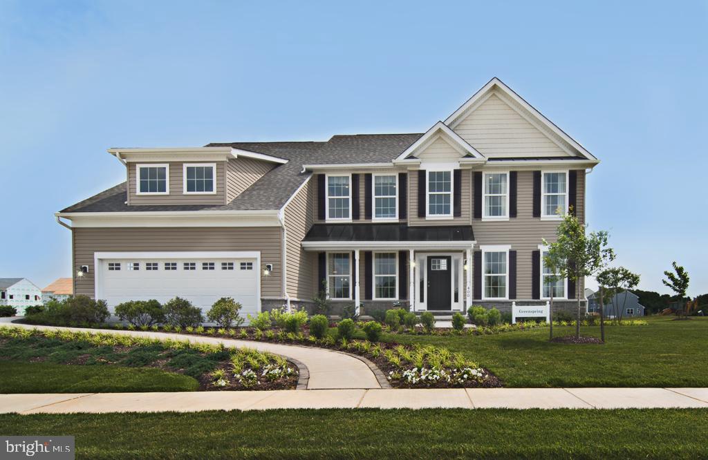 TO BE BUILT-The Greenspring -This beautiful home features 4 bedrooms, 2.5 baths, 2 car garage.
Standard features include a partially finished basement, Granite kitchen countertops, 42" maple cabinets, stainless steel appliances, hardwood floors in foyer, kitchen & breakfast area & a stone water table on the exterior. Appoquinimink School district! Self-Guided Tours available daily 7 am-8 pm. Download "NterNow" APP on smart phone. Enter property ID at front door of Model; scan drivers license and door will auto unlock. Please make sure door is closed and door will auto lock.