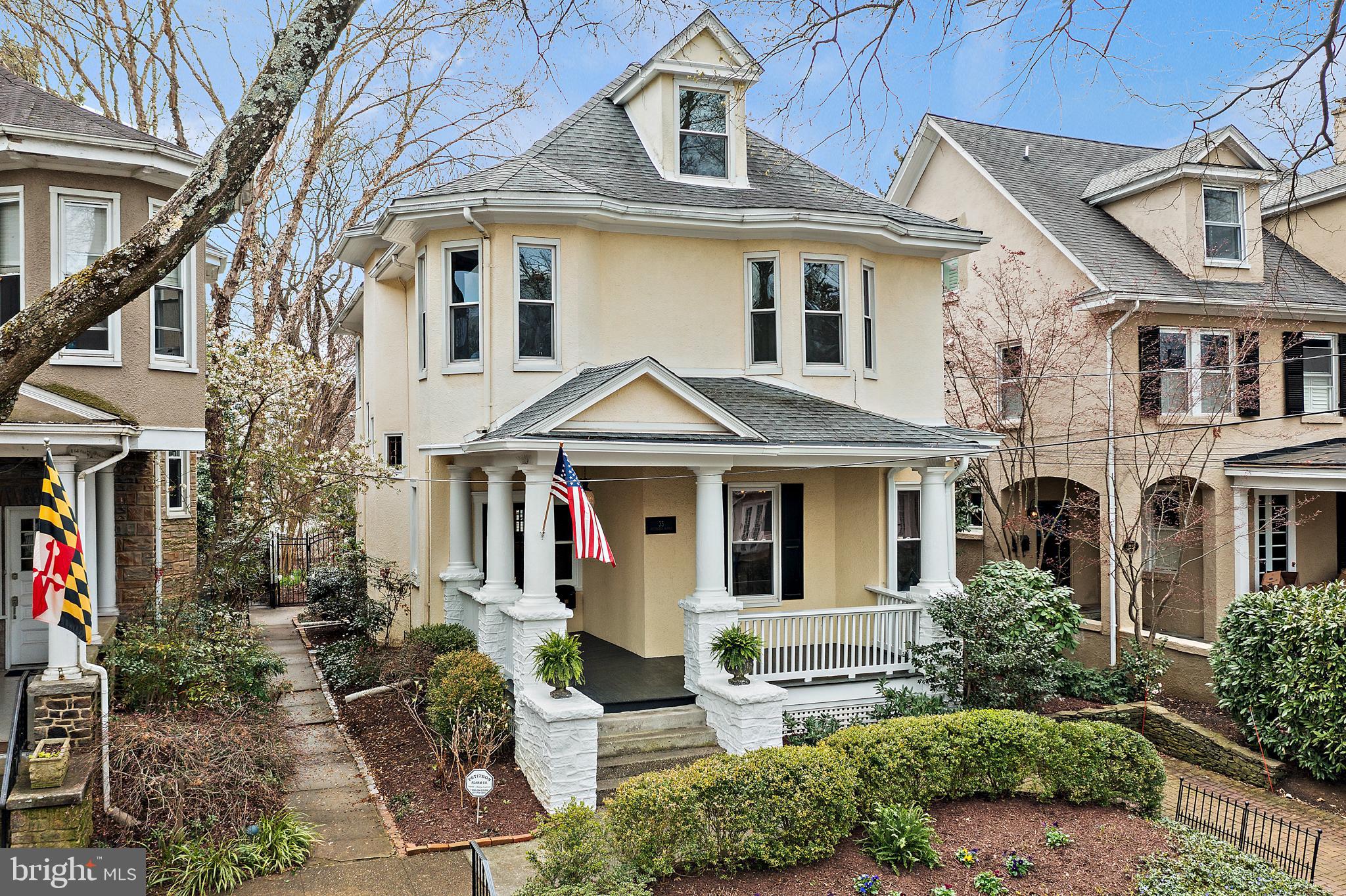 Charming Murray Hill Gem in the Heart of Annapolis!
Discover this classic Murray Hill residence, perfectly situated on sought-after Southgate Avenue. This beautifully maintained home is move-in ready and offers timeless charm with modern updates.
Step onto the inviting front porch and take in the tree-lined street before entering a home filled with character—hardwood floors, nine-foot ceilings, original staircase, elegant mouldings, and five-panel wood doors. The updated kitchen, pantry & laundry, along with a new primary white bath, blend contemporary convenience with classic style.
With three levels of finished living space, this home features four bedrooms, 2.5 baths, and a cozy family/sun  room with gas fireplace. Enjoy peace and privacy in the lushly landscaped, fenced-in backyard with bluestone patio—an ideal retreat. Major updates include replacement windows (2006) and a new roof (2016), replacement sewer line,  ensuring peace of mind for years to come.
Experience the best of Annapolis living in this exceptional Murray Hill home.