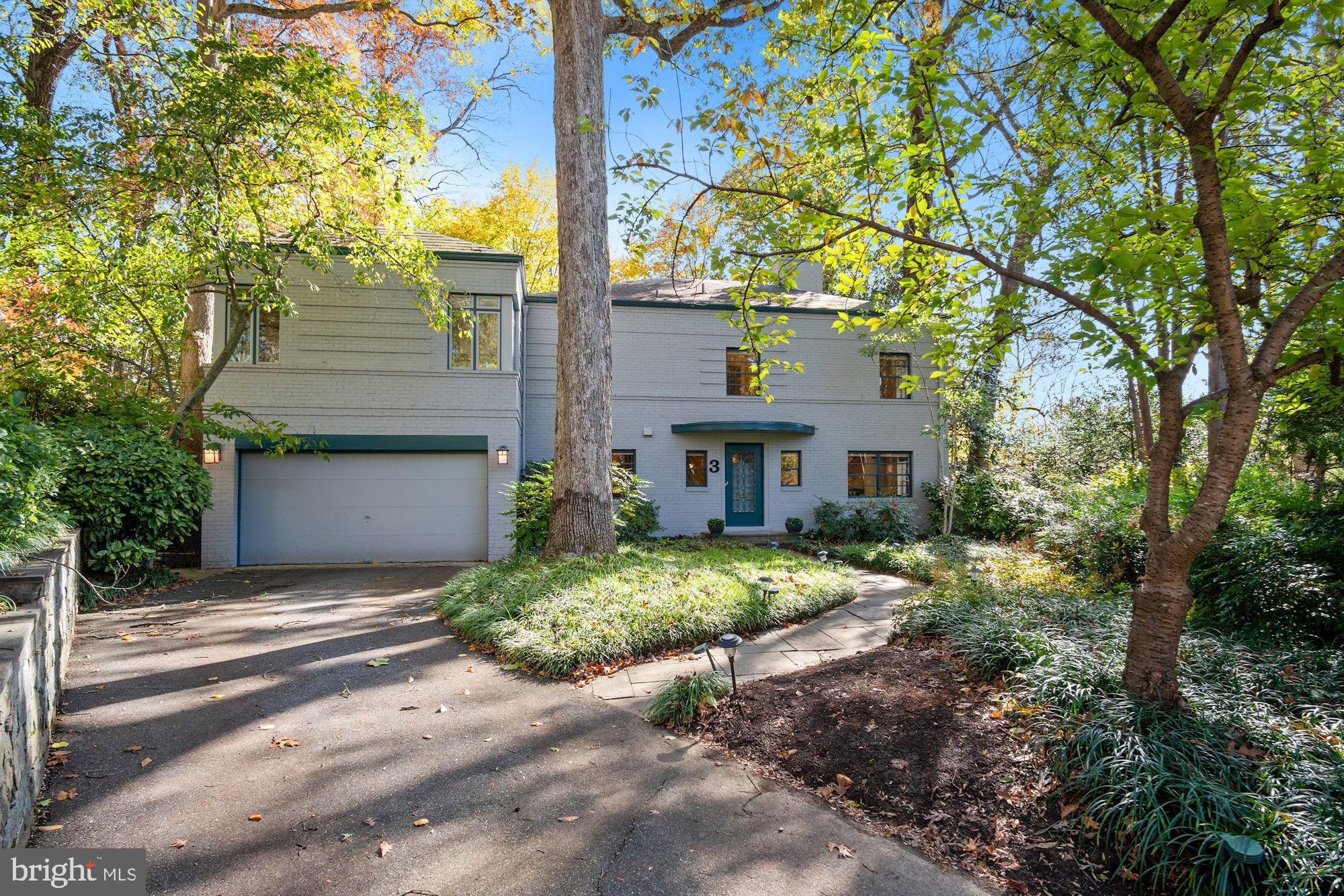 Open House Cancelled.  A very special home indeed,  this beautiful Art Deco home was designed by noted architects Scherer and Patterson. It also reflects Frank Lloyd Wright's organic design philosophy of connecting the house to its natural surroundings, bringing outdoor space indoors with large expanse of glass while remaining protected from the elements.  The hidden gem is located on a cul-de-sac in sought after Westmoreland Hills. It has been expanded and updated with superior craftsmanship, thoughtful details and designed for seamless flow from the interior to exterior.  It features 5 bedrooms, 4.5 baths, floor to ceiling windows, airy light-filled rooms, custom built-ins, curved staircase, 2 fireplaces, gorgeous sunroom with panoramic views, master bedroom suite with private balcony .  The secluded backyard provides a tranquil setting and has a heated pool/spa, covered patio, multiple terraces, lush landscaping.  Ideally located-close to Westmoreland Park and Capital Crescent Trail, DC, downtown Bethesda, shopping.