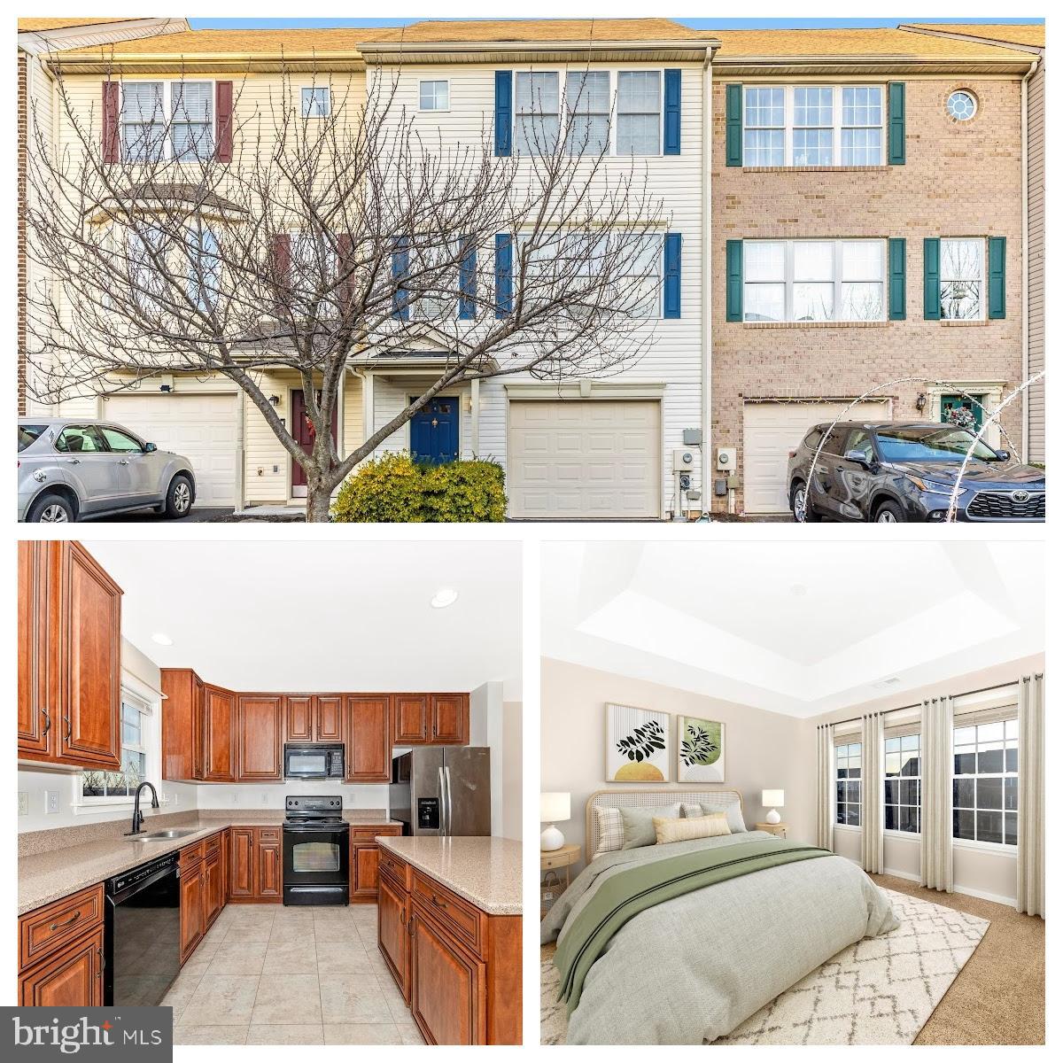 This well-kept 3-bedroom, 2.5-bath townhome offers comfort, convenience, and style throughout. The lower level features an oversized one-car garage with direct entry and a versatile family room or home office. The main level boasts a gorgeous kitchen with hard-surface countertops, beautiful cabinetry, and a large island perfect for cooking or entertaining, along with a deck just off the kitchen for outdoor relaxation. Upstairs, the primary suite impresses a walk-in closet and a private ensuite bath. Hardwood staircases add elegance to every level. Perfectly located near major highways for commuters, and close to shopping, schools, and restaurants — this move-in ready home truly has it all! Schedule your showing today!