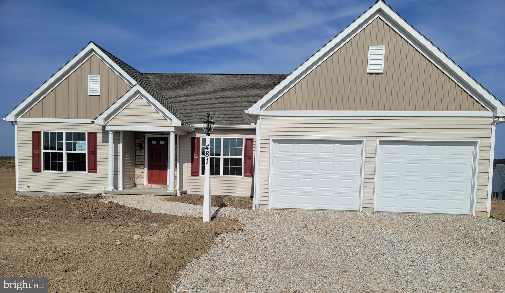 BUILD JOB - HOUSE IS BEING BUILT TO BUYERS SPECS.  This is the Stapleton Model with classic elevation including stone around the front door. It is a beautiful 3BR, 2.5BA rancher showcasing 2200 sq ft of elegant living space, a full lower level and 2-car garage.  Fall in love with the open floor plan as you enter the foyer which is open to flex space, perfect for dining or any other space you might need. It leads to a family room, and large eat-in kitchen, with island and pantry closet. A laundry room is off the kitchen, as well as a powder room. Buyer added luxury vinyl plank flooring to the foyer, kitchen, family room, flex room, and all 3 bedrooms. This home includes the entertainer kitchen package with recessed lighting, granite counters with tiled backsplash, oven hood vented to the exterior, ceiling height cabinets, stainless steel appliances! Additional upgrades: 12x10 screened in porch with cathedral ceiling off the kitchen, gas fireplace in the family room with granite surround, upgraded vinyl flooring in the bathrooms, laundry tub in the laundry room and additional electric throughout. Primary bedroom suite features a walk-in closet and private full bath. Two additional bedrooms, one with a walk-in closet, and a full bath are also on the main floor.   Basement also includes rough-in for full bath.